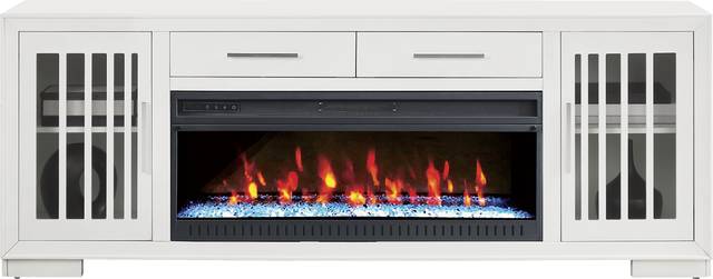 Wyndell Way White 81 in. Console with Electric Fireplace - Thumbnail - Image 2