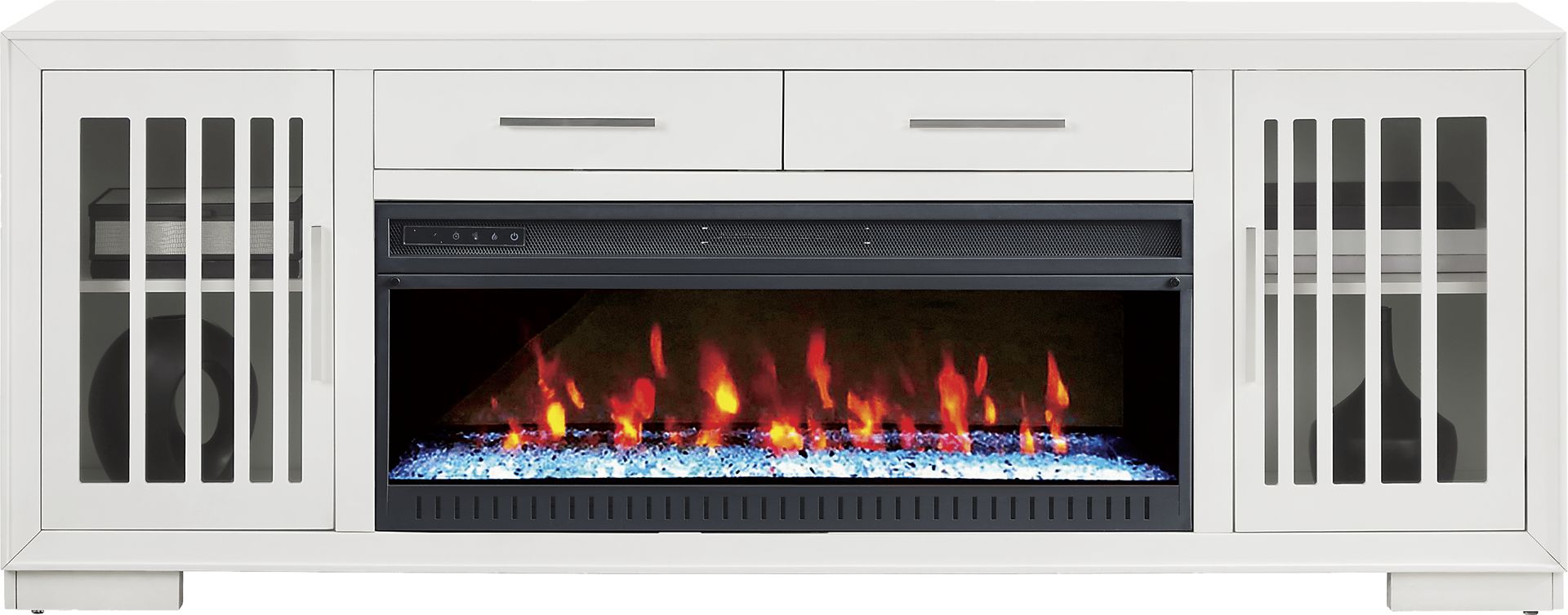 Wyndell Way White 81 in. Console with Electric Fireplace - Image 2