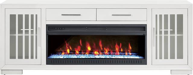 Wyndell Way White 81 in. Console with Electric Fireplace - Thumbnail - Image 1