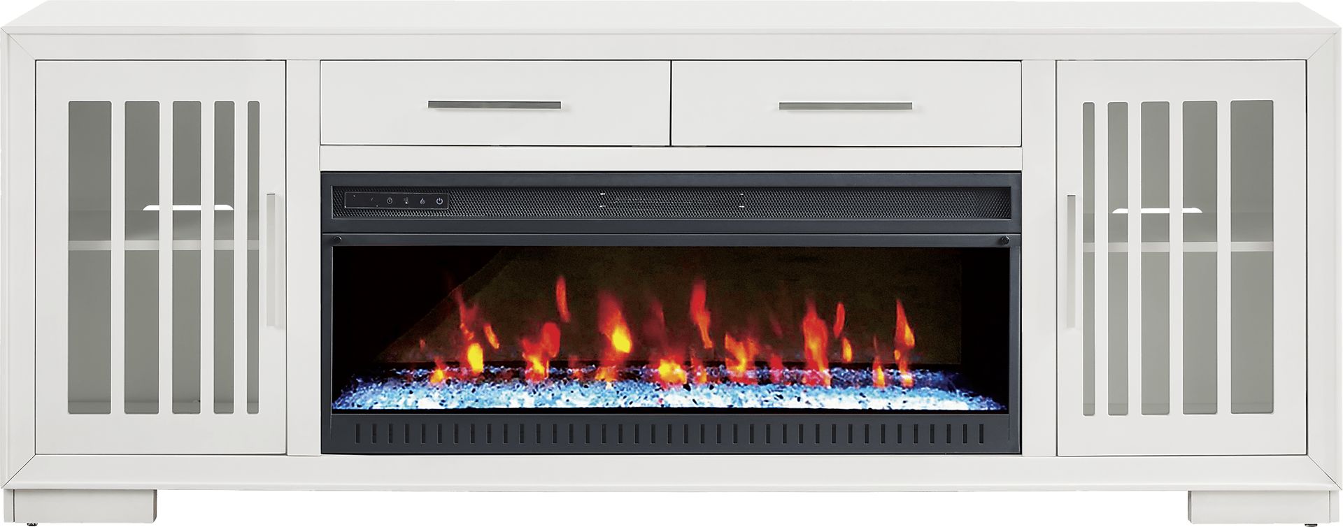 Wyndell Way White 81 in. Console with Electric Fireplace - Image 1