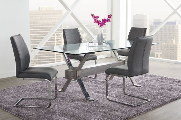 Wyndhall Chrome 5 Pc Rectangle Dining Room