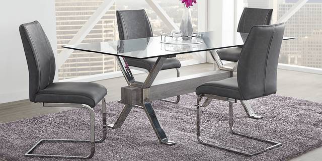 Wyndhall Chrome 7 Pc Rectangle Dining Set - Thumbnail - Image 1