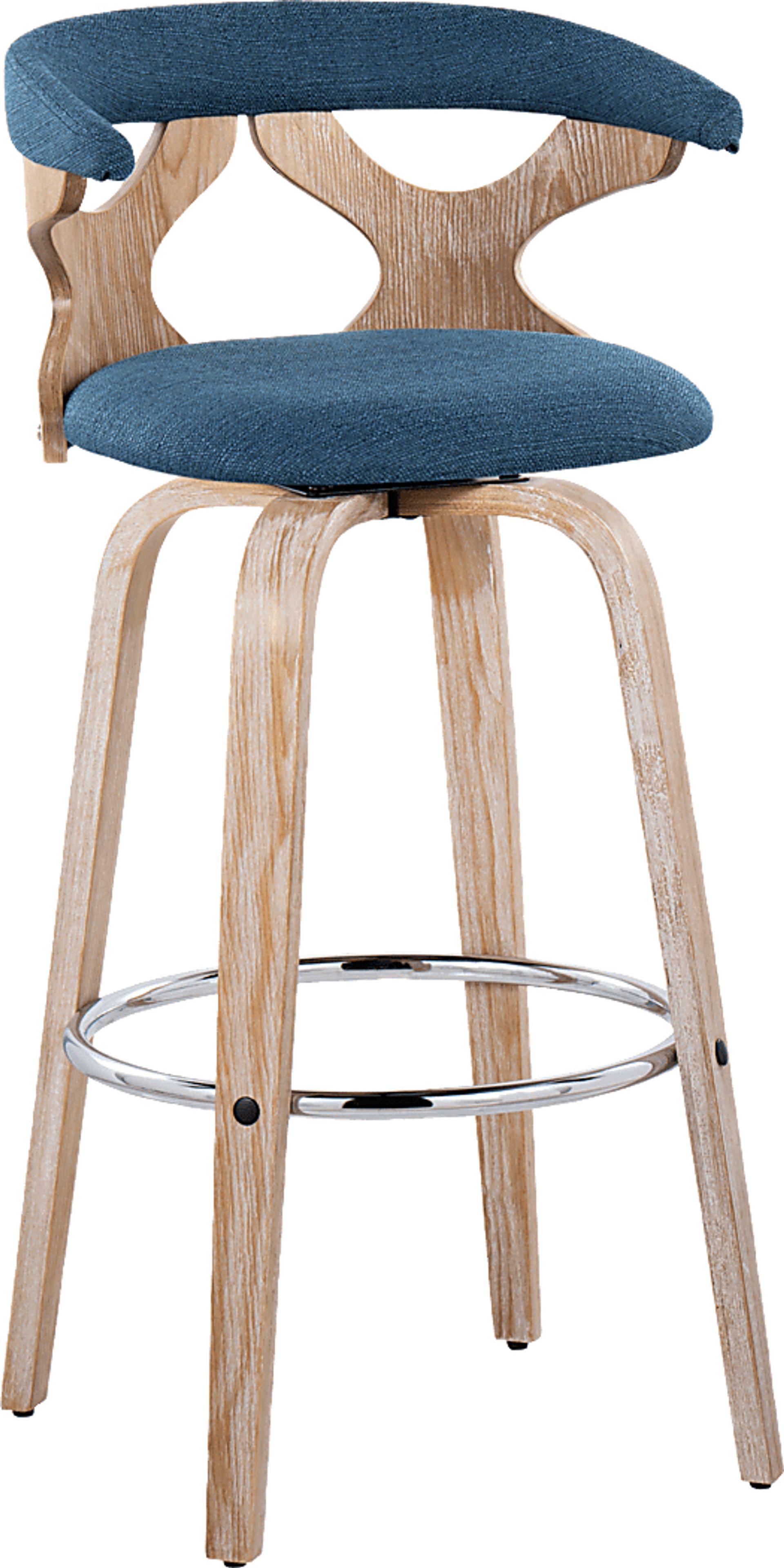 Wyndmoor II Blue Swivel Barstool, Set of 2 - Image 6