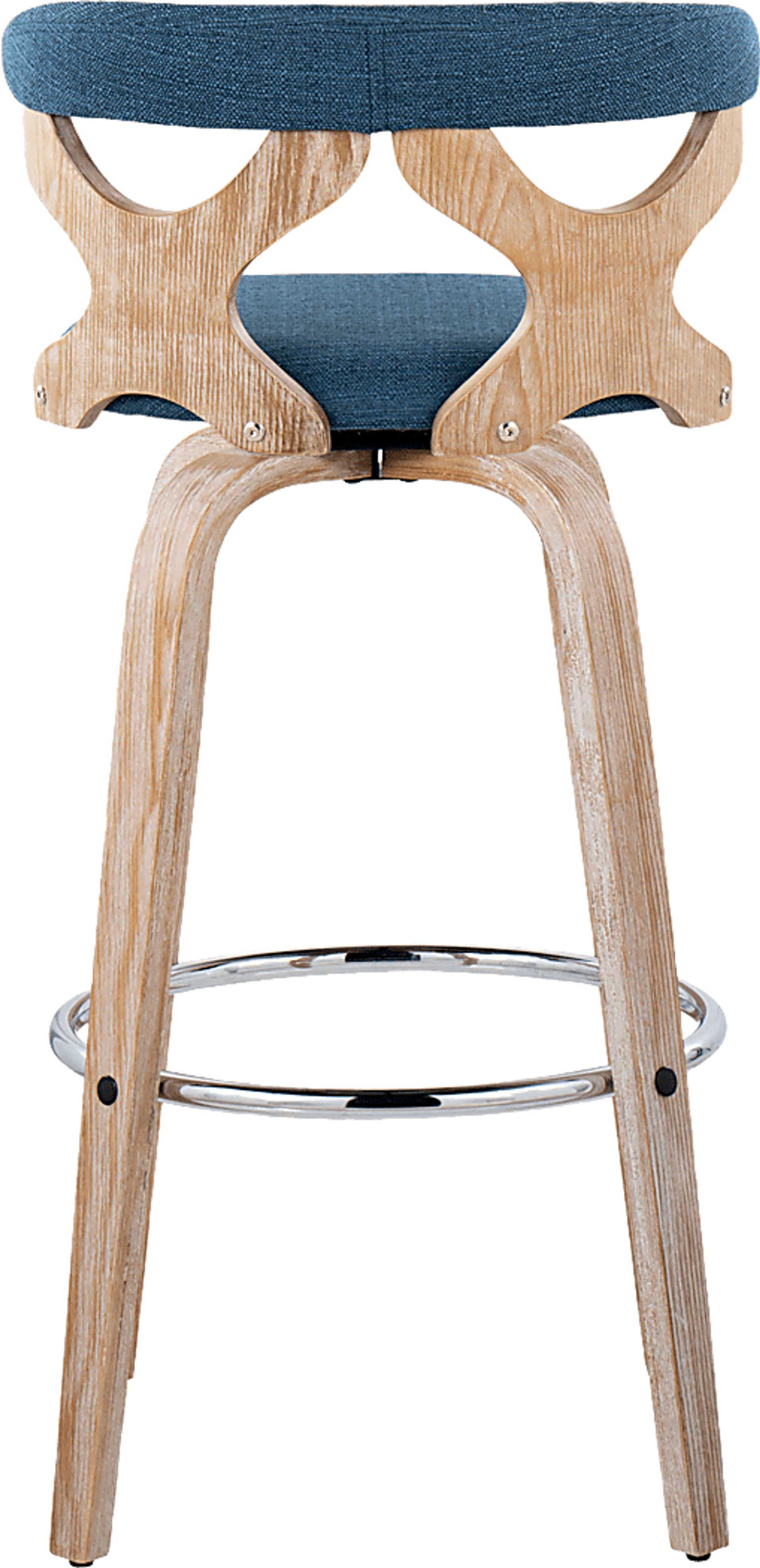 Wyndmoor II Blue Swivel Barstool, Set of 2 - Image 9