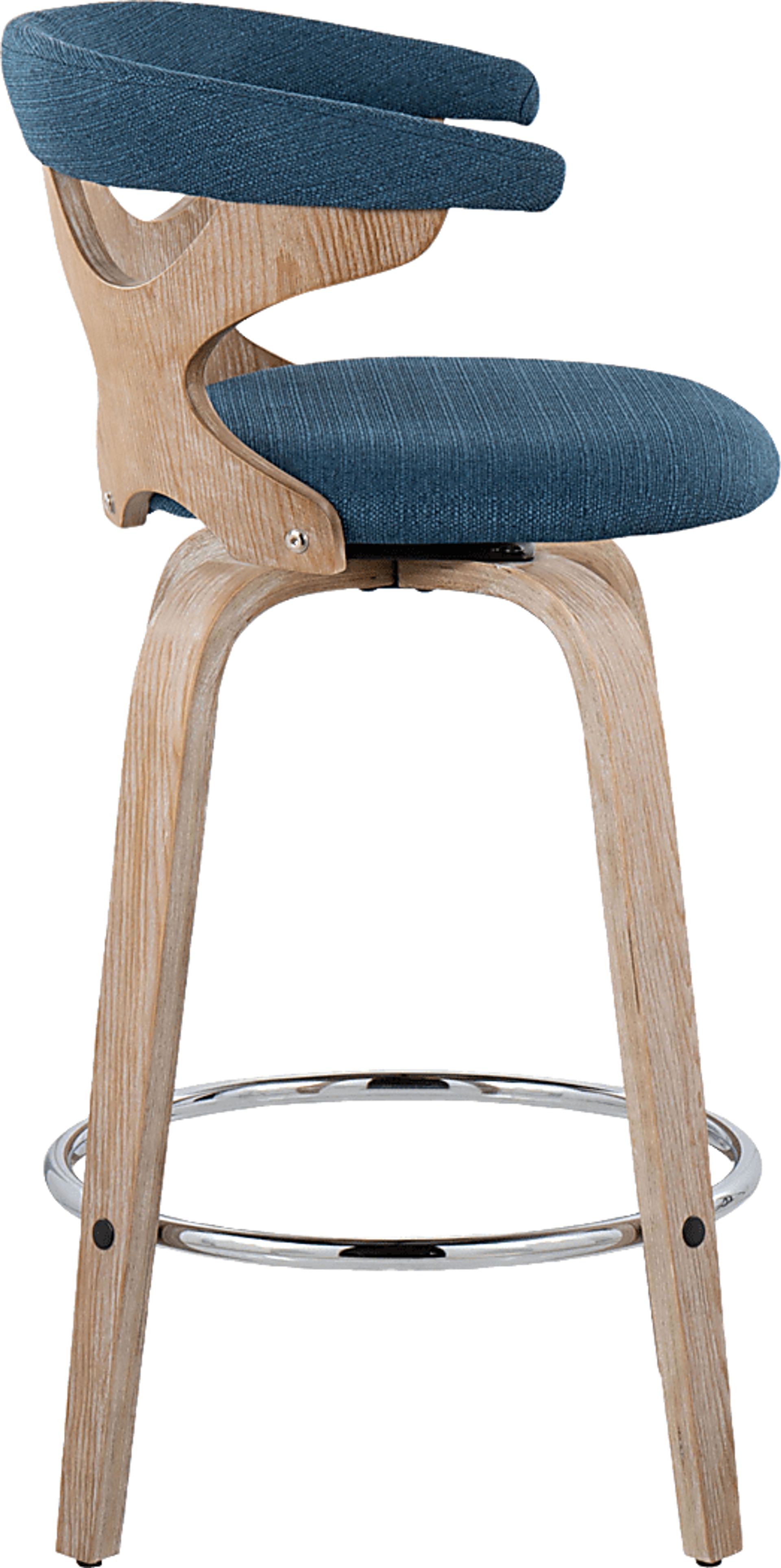 Wyndmoor II Blue Swivel Counter Height Stool, Set of 2 - Image 6