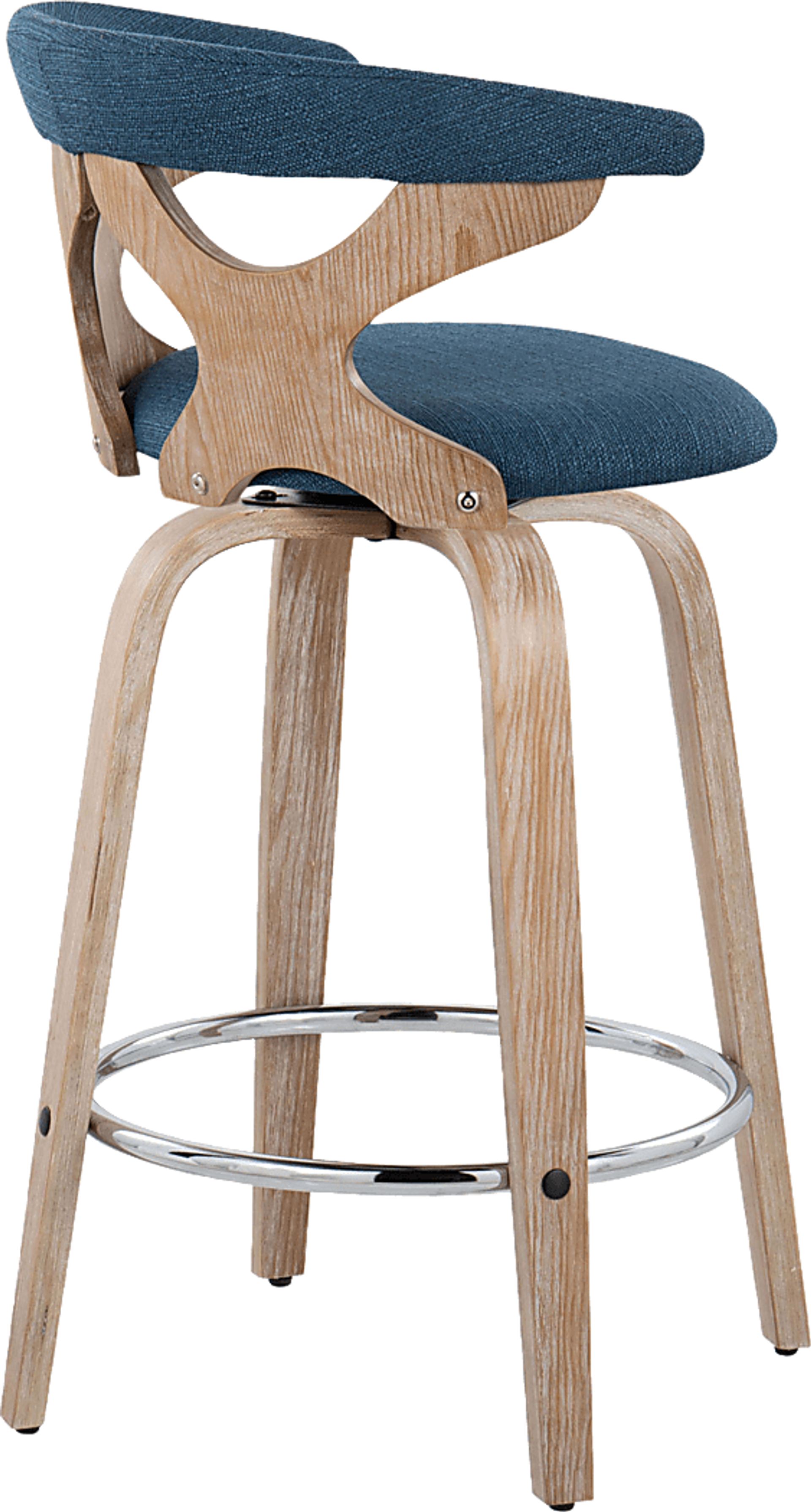 Wyndmoor II Blue Swivel Counter Height Stool, Set of 2 - Image 7