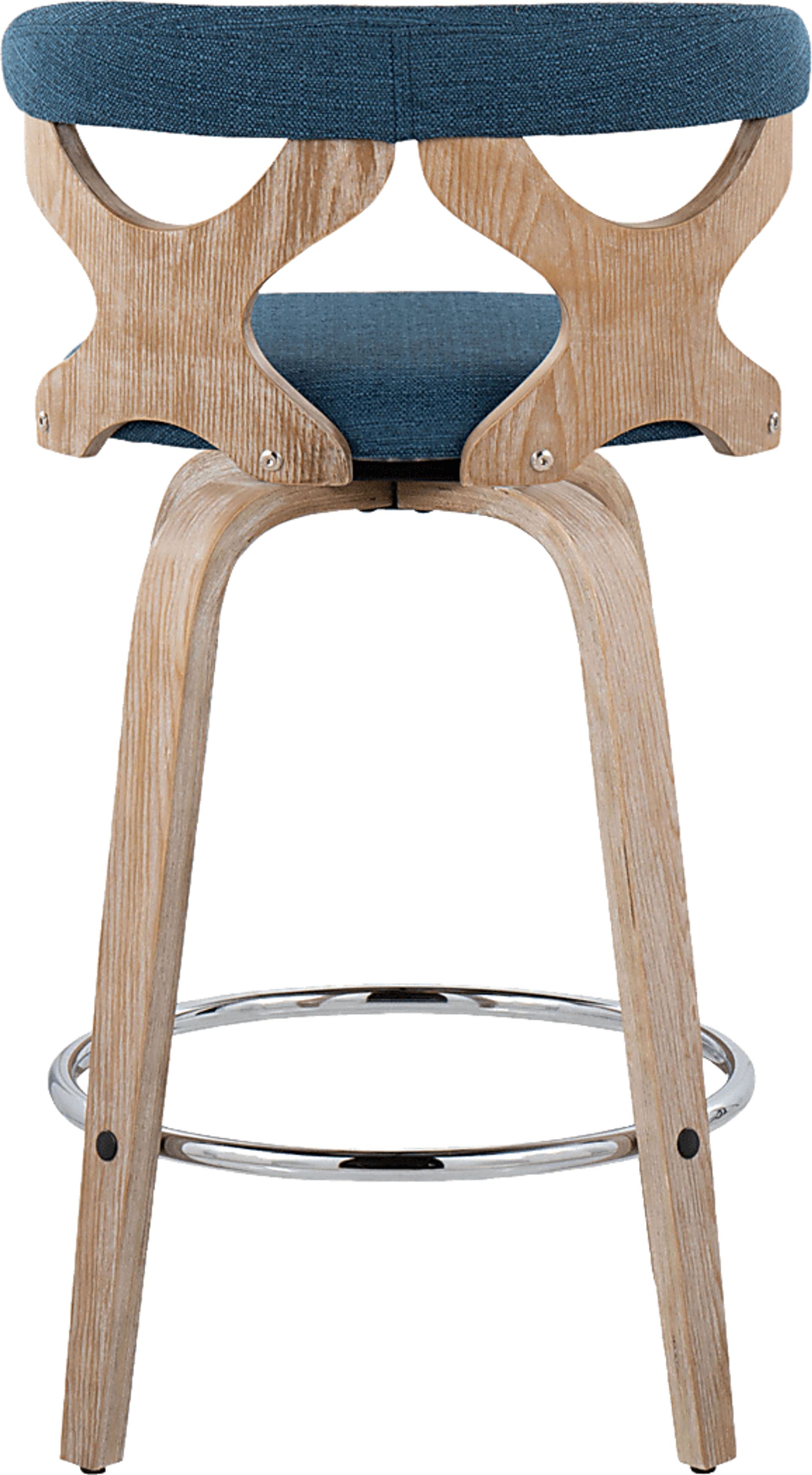Wyndmoor II Blue Swivel Counter Height Stool, Set of 2 - Image 8