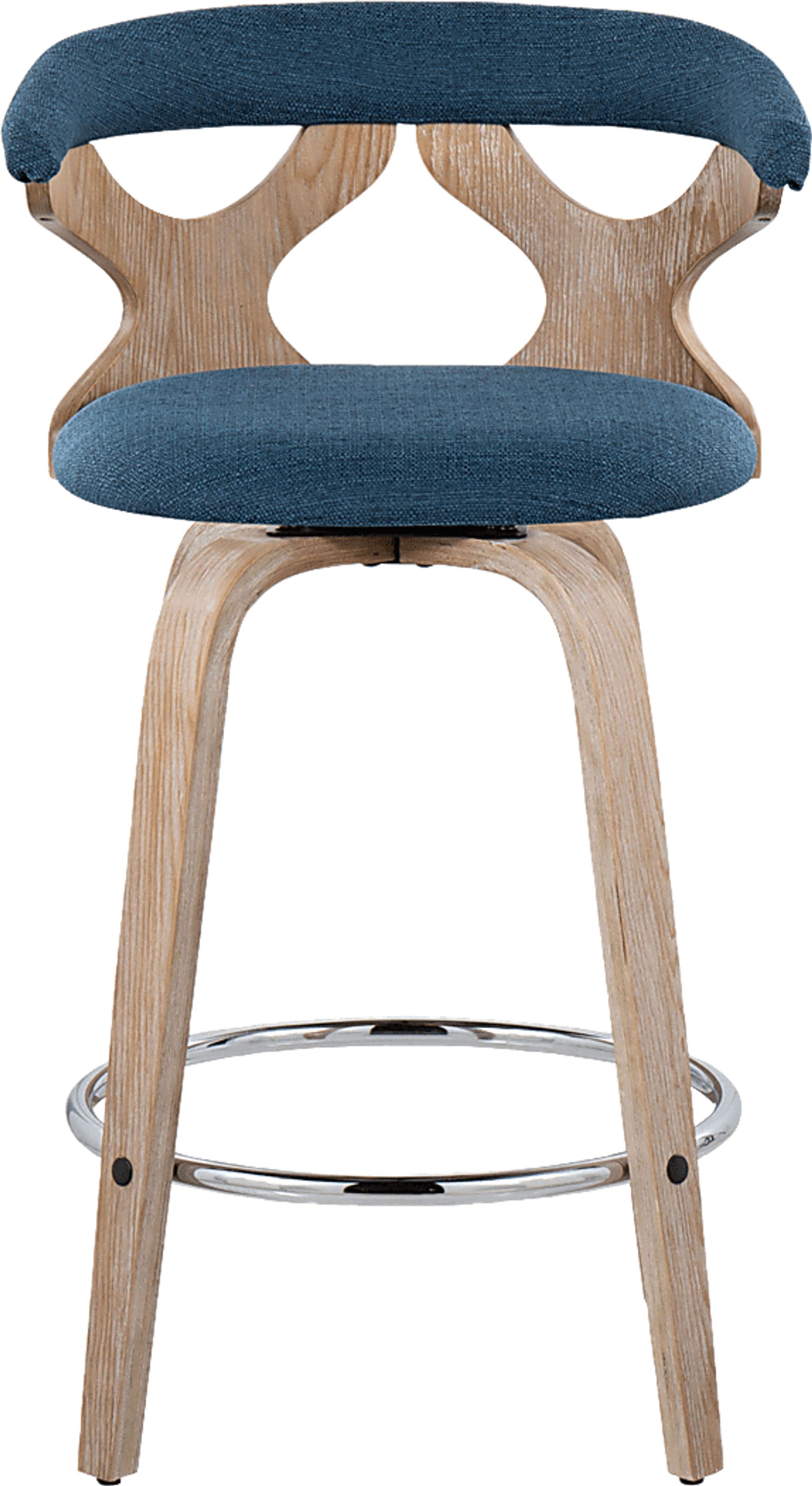 Wyndmoor II Blue Swivel Counter Height Stool, Set of 2 - Image 9