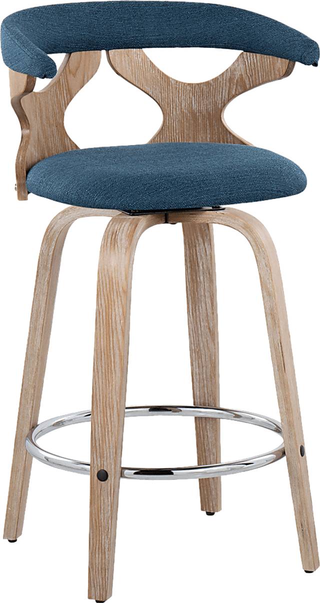 Wyndmoor II Blue Swivel Counter Height Stool, Set of 2 - Thumbnail - Image 10