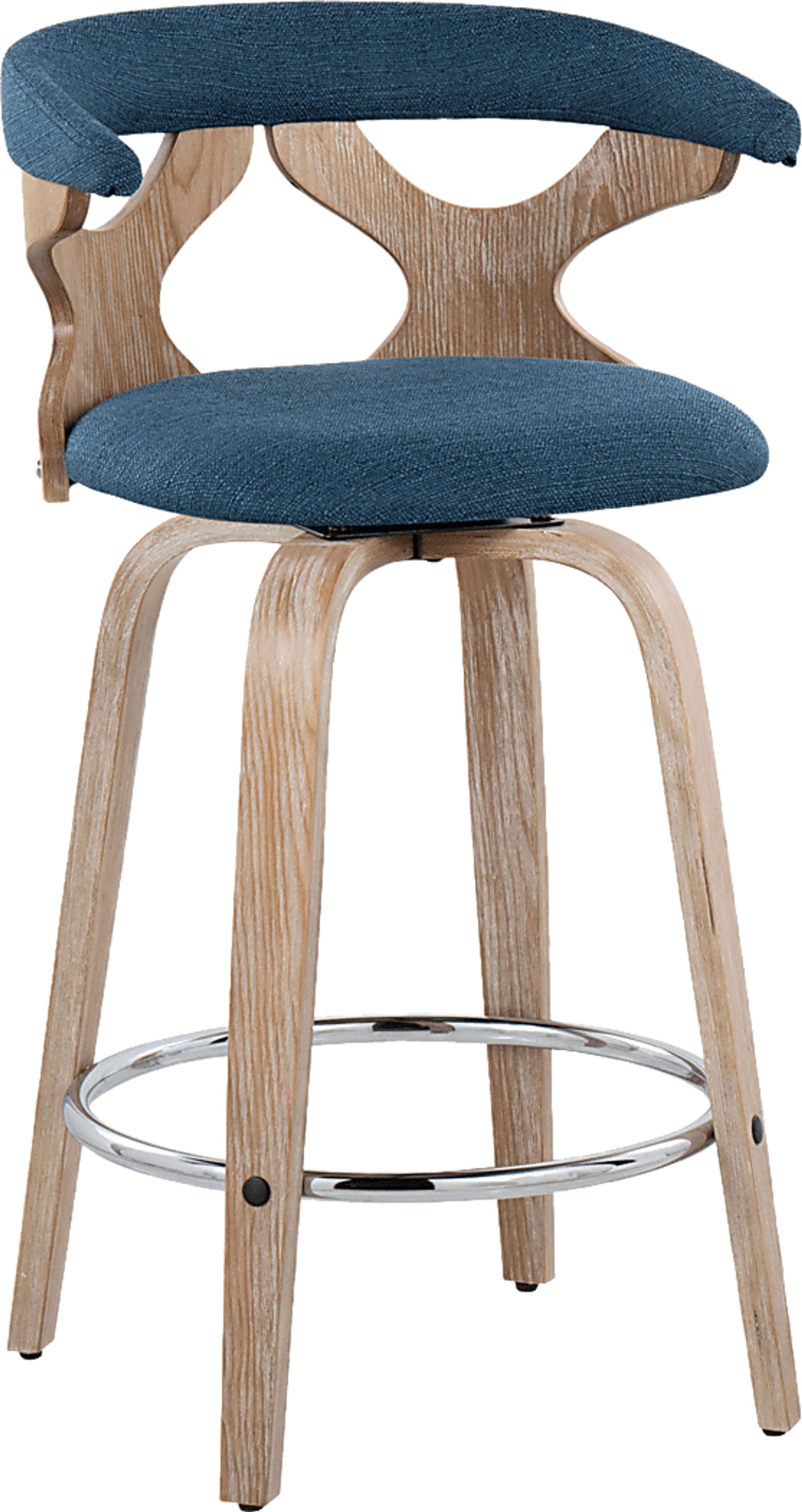 Wyndmoor II Blue Swivel Counter Height Stool, Set of 2 - Image 10