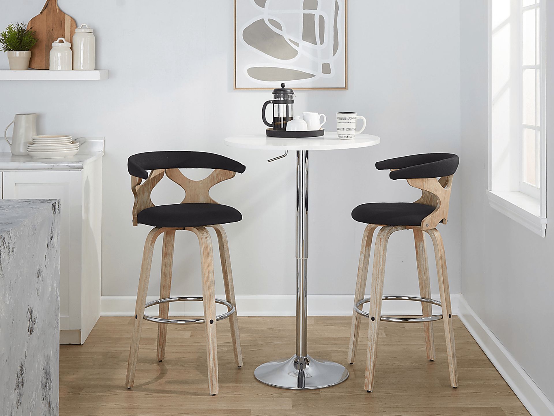 Wyndmoor II Charcoal Swivel Barstool, Set of 2 - Image 2