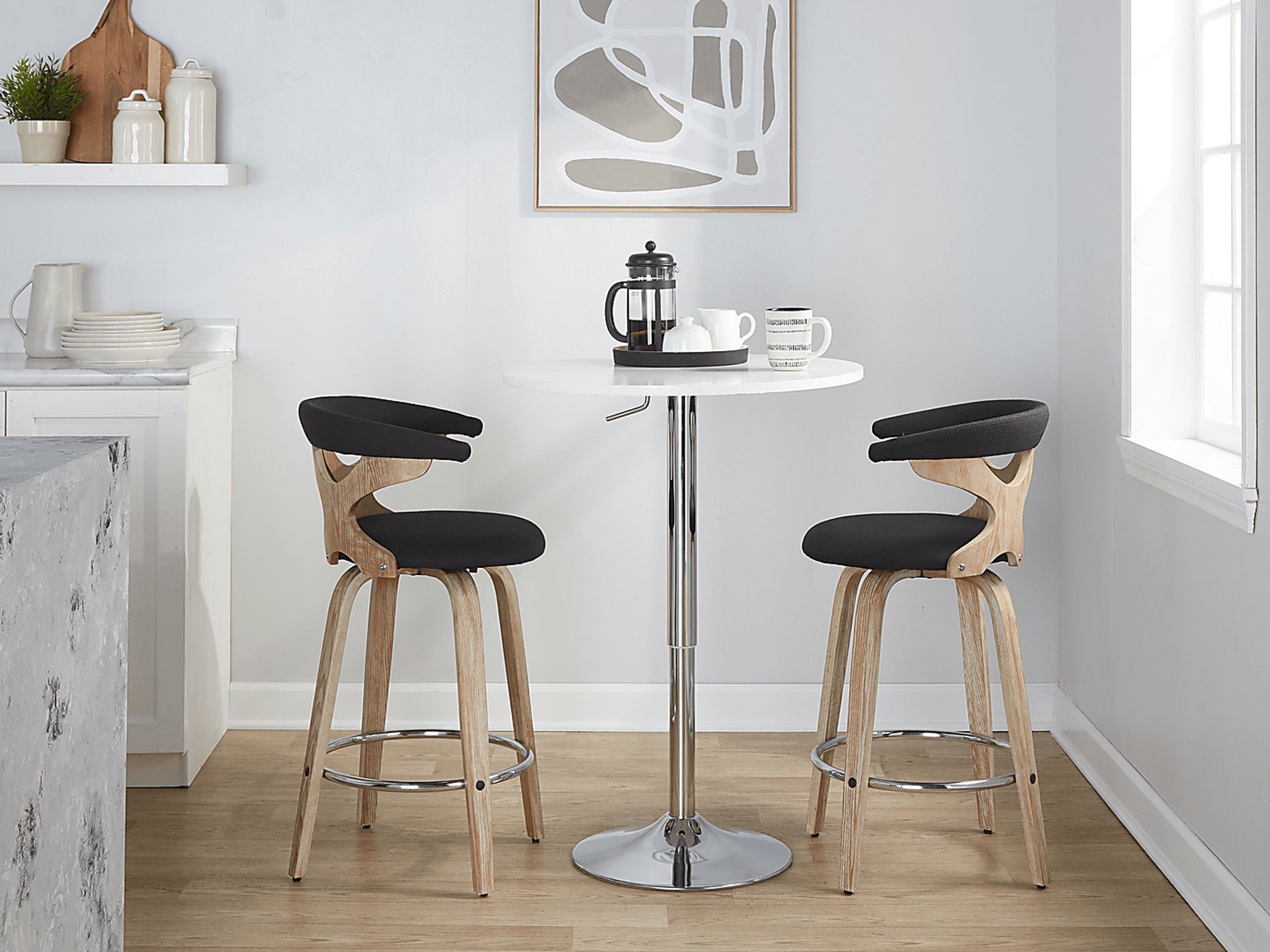 Wyndmoor II Charcoal Swivel Counter Height Stool, Set of 2 - Image 2