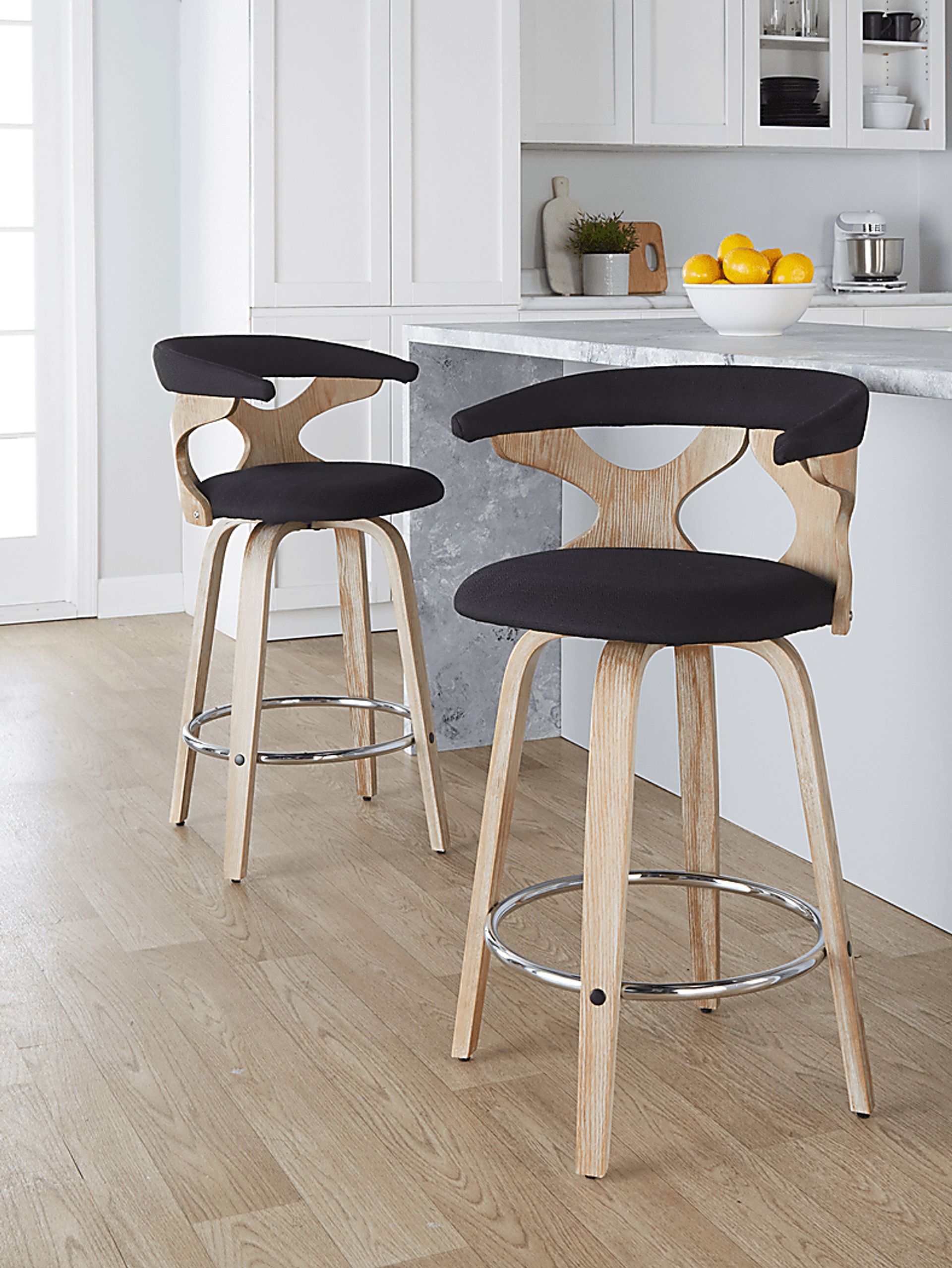 Wyndmoor II Charcoal Swivel Counter Height Stool, Set of 2 - Image 4