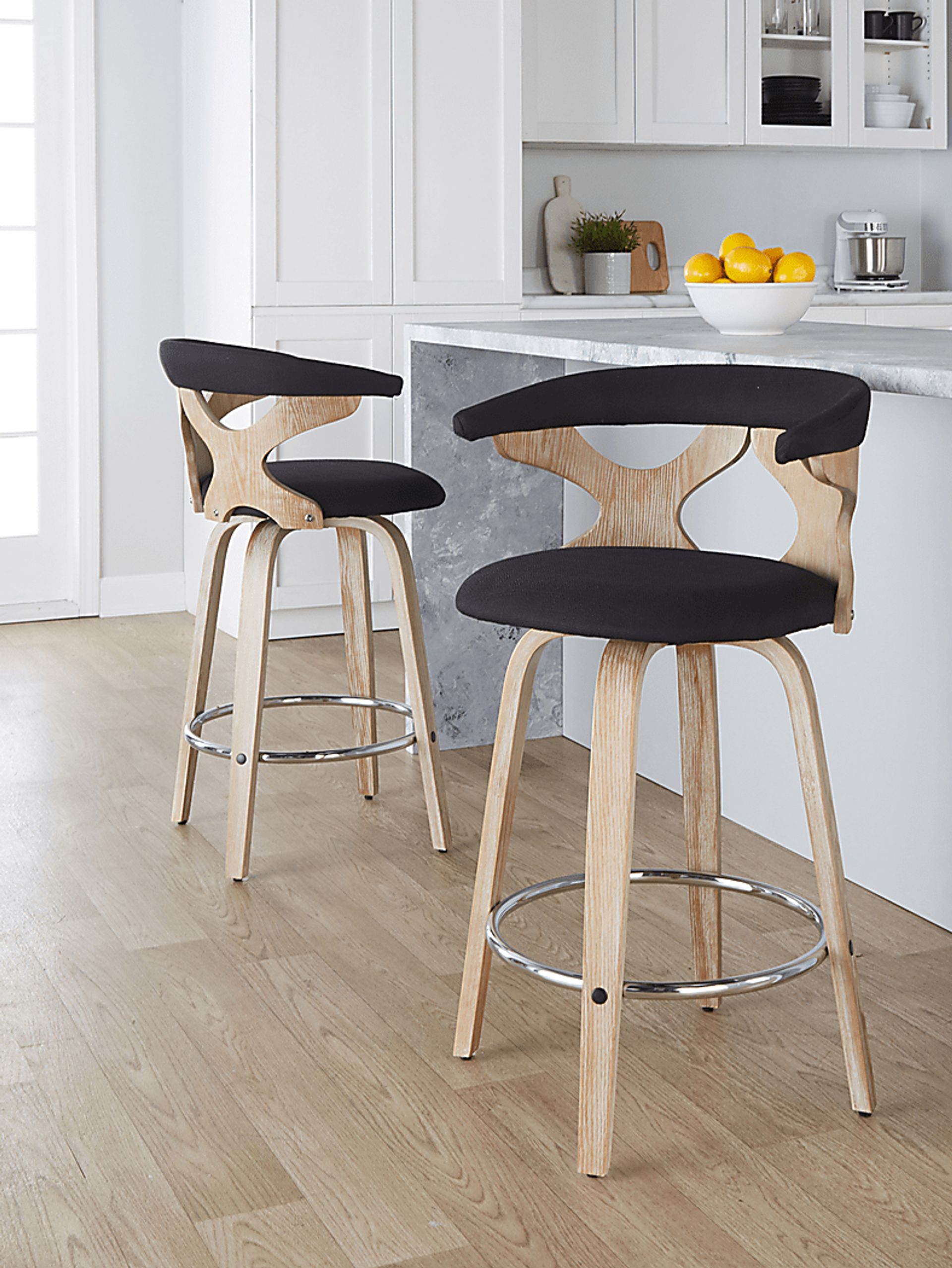 Wyndmoor II Charcoal Swivel Counter Height Stool, Set of 2 - Image 5