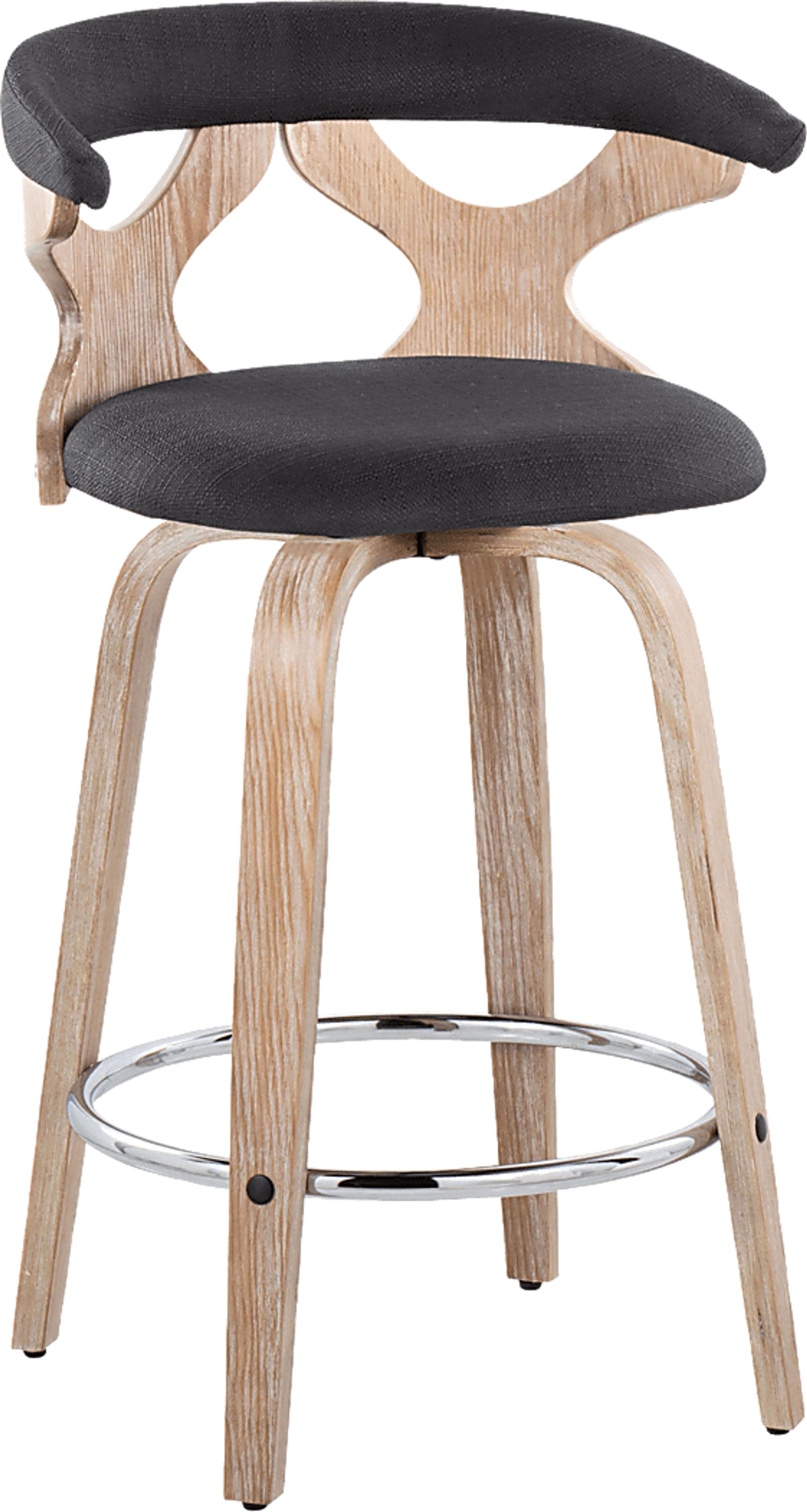 Wyndmoor II Charcoal Swivel Counter Height Stool, Set of 2 - Image 6