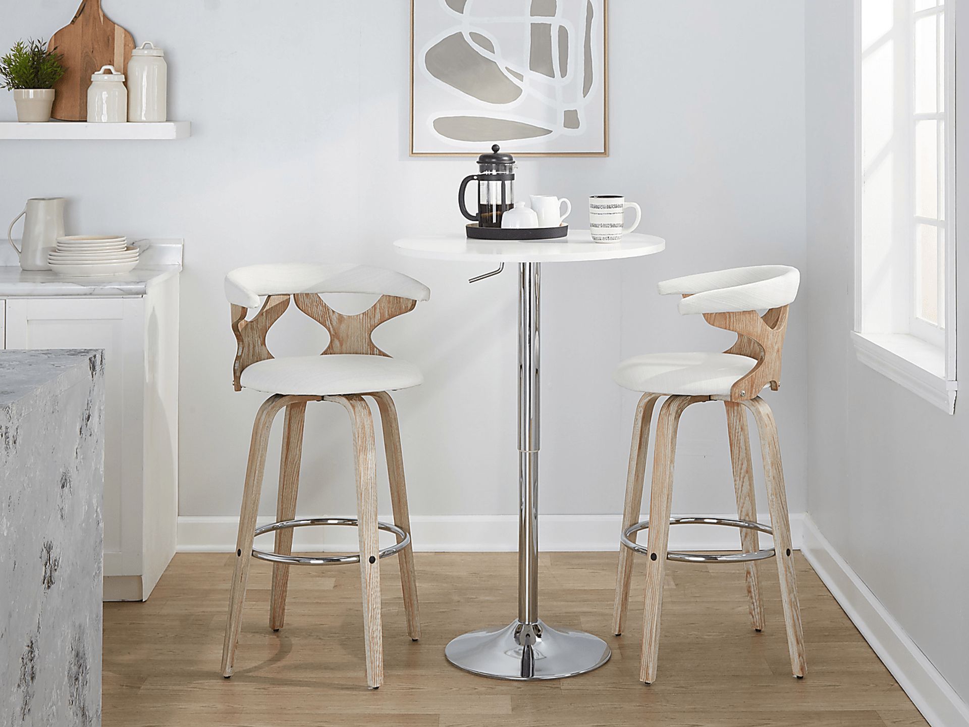 Wyndmoor II Cream Swivel Barstool, Set of 2 - Image 3