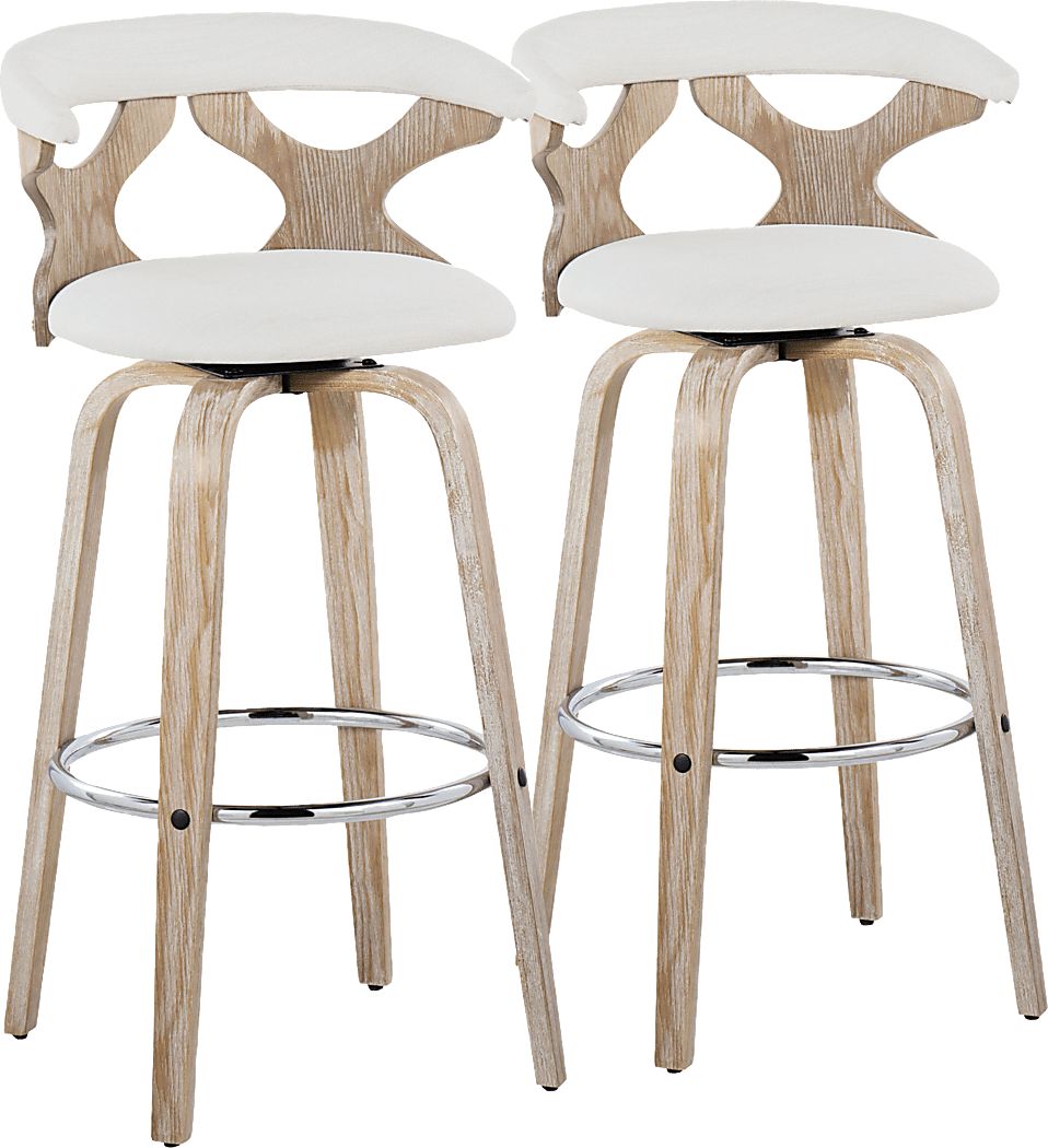 Wyndmoor II Cream Swivel Barstool, Set of 2