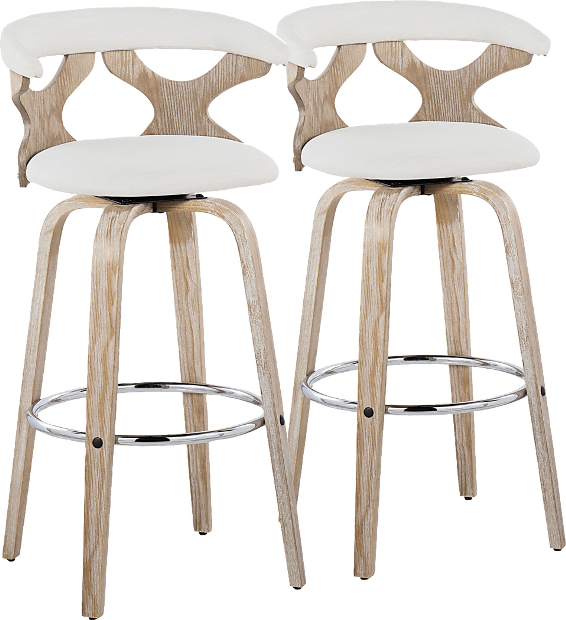 Wyndmoor II Cream Swivel Barstool, Set of 2 - Image 1
