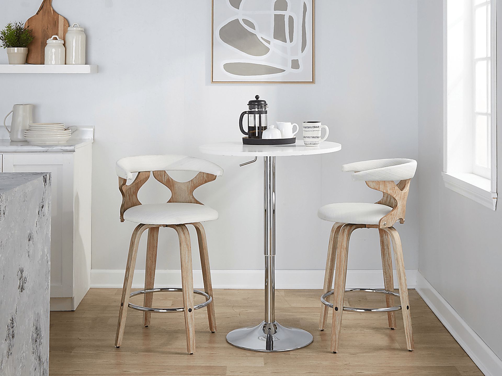 Wyndmoor II Cream Swivel Counter Height Stool, Set of 2 - Image 2