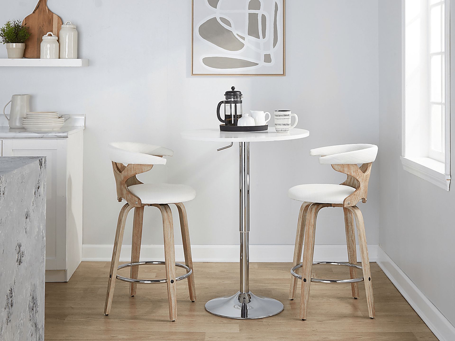 Wyndmoor II Cream Swivel Counter Height Stool, Set of 2 - Image 3