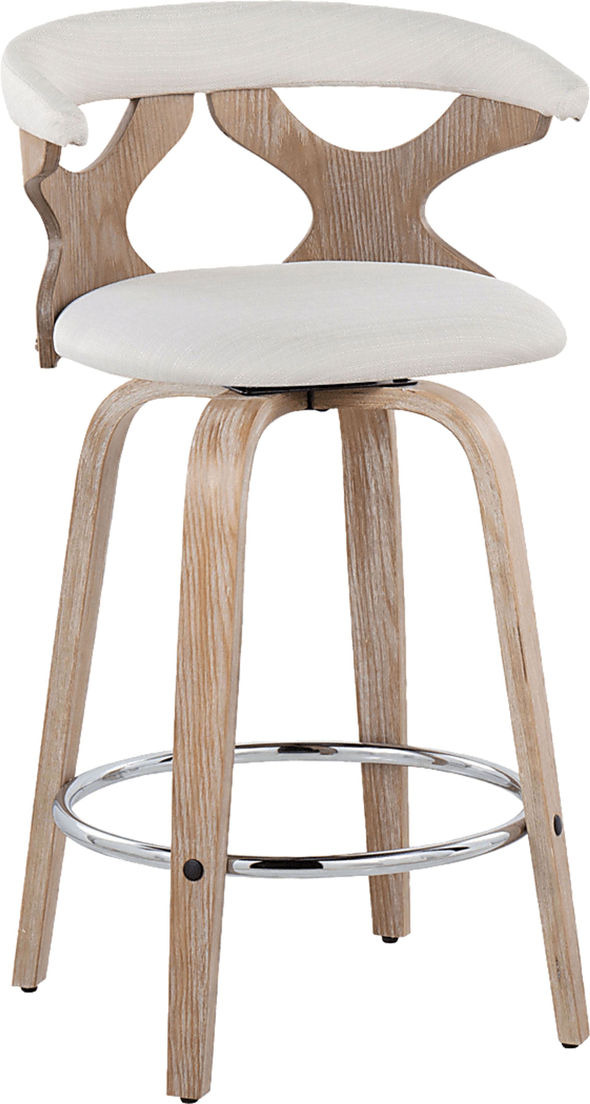 Wyndmoor II Cream Swivel Counter Height Stool, Set of 2 - Image 6