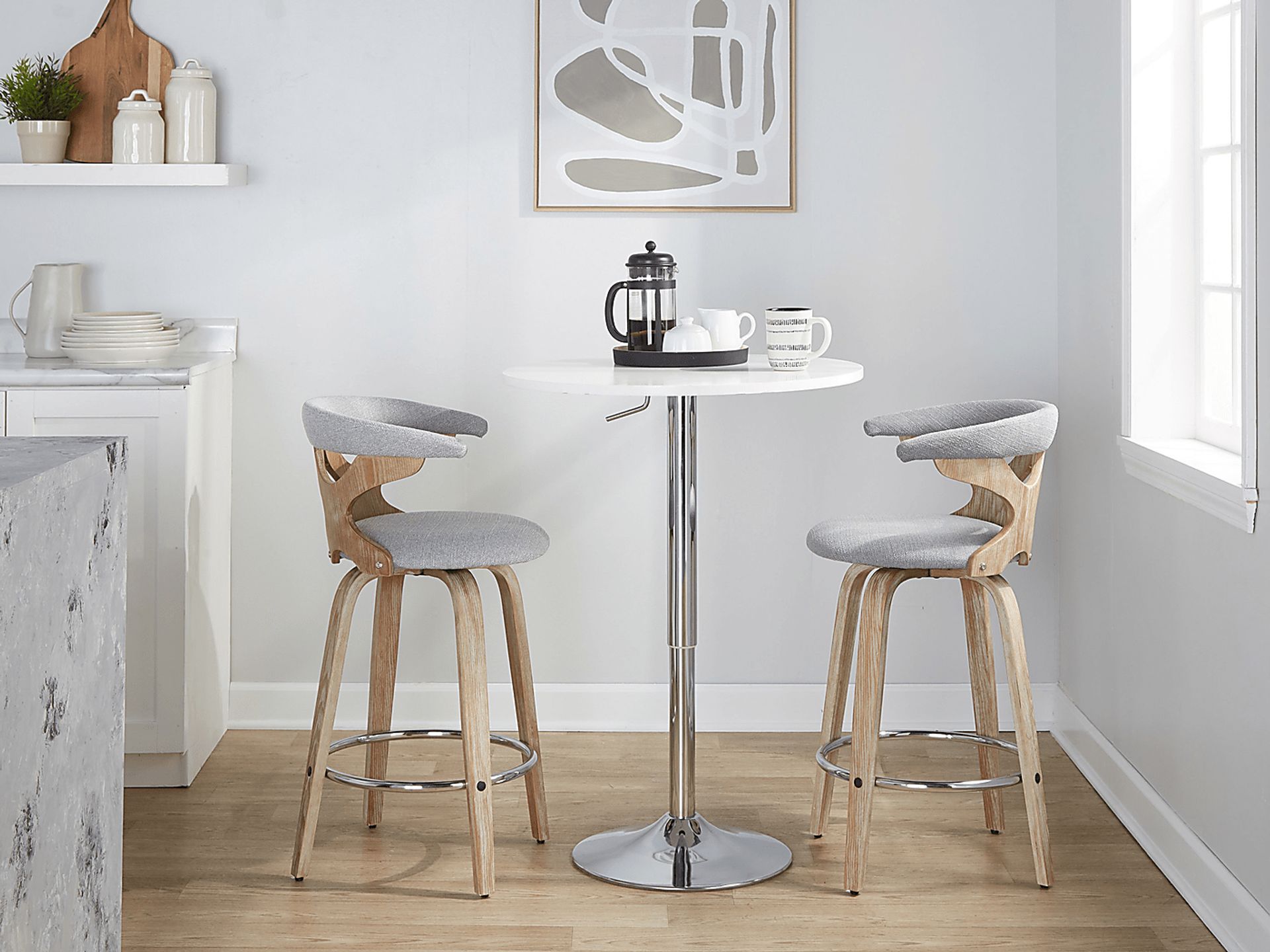 Wyndmoor II Gray Swivel Counter Height Stool, Set of 2 - Image 2