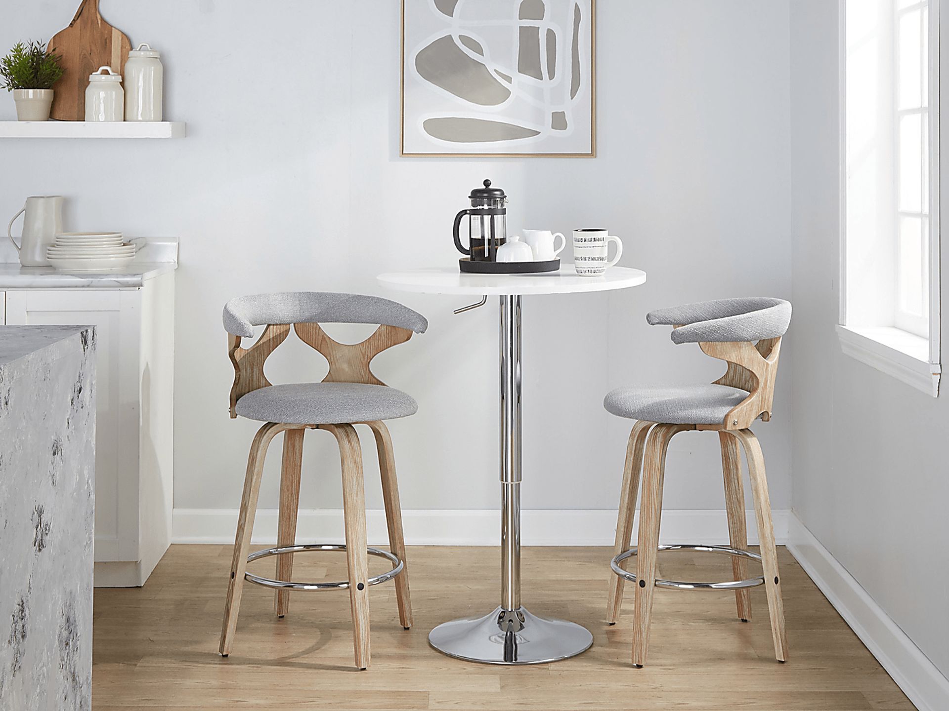 Wyndmoor II Gray Swivel Counter Height Stool, Set of 2 - Image 3