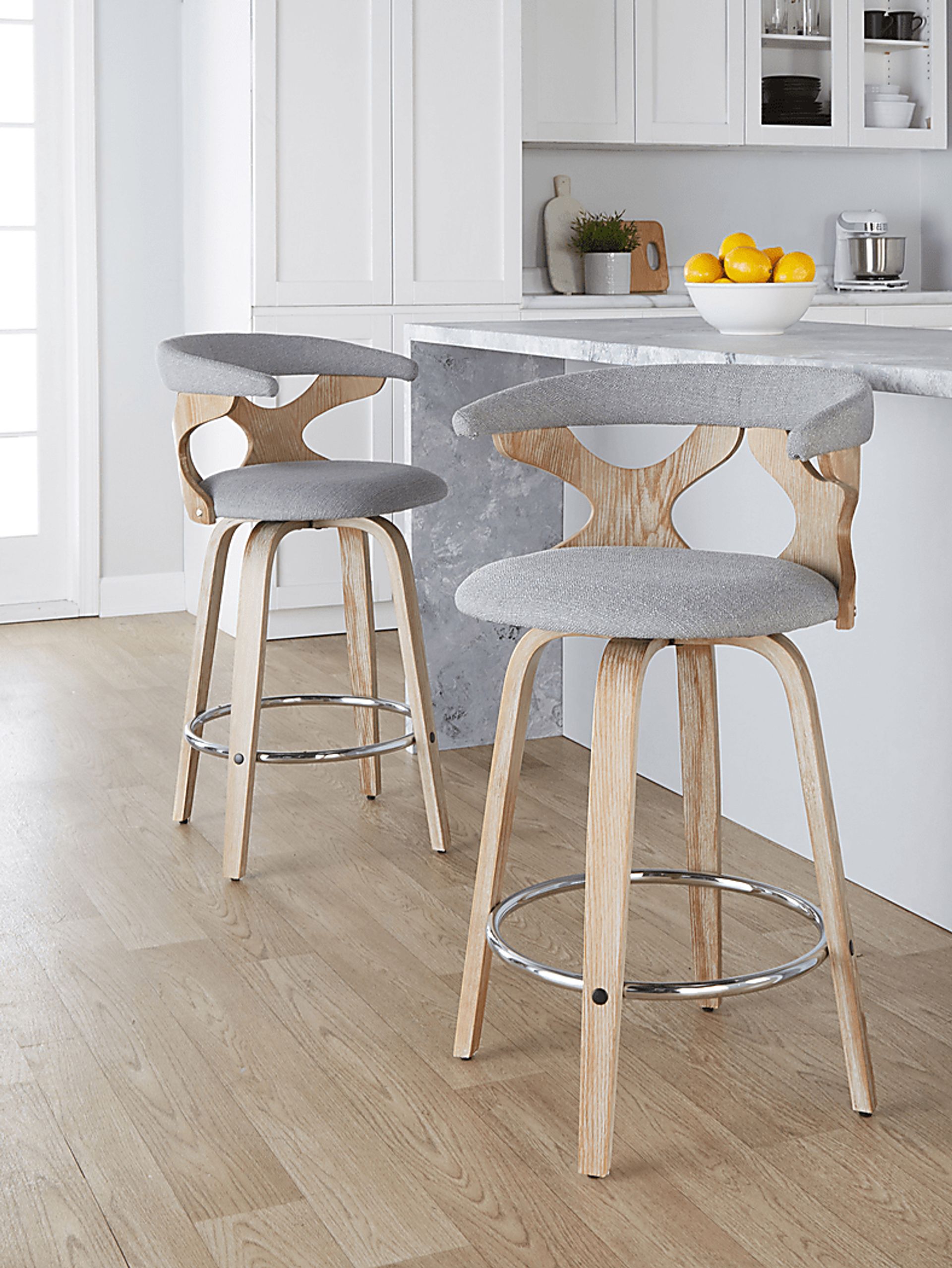 Wyndmoor II Gray Swivel Counter Height Stool, Set of 2 - Image 4