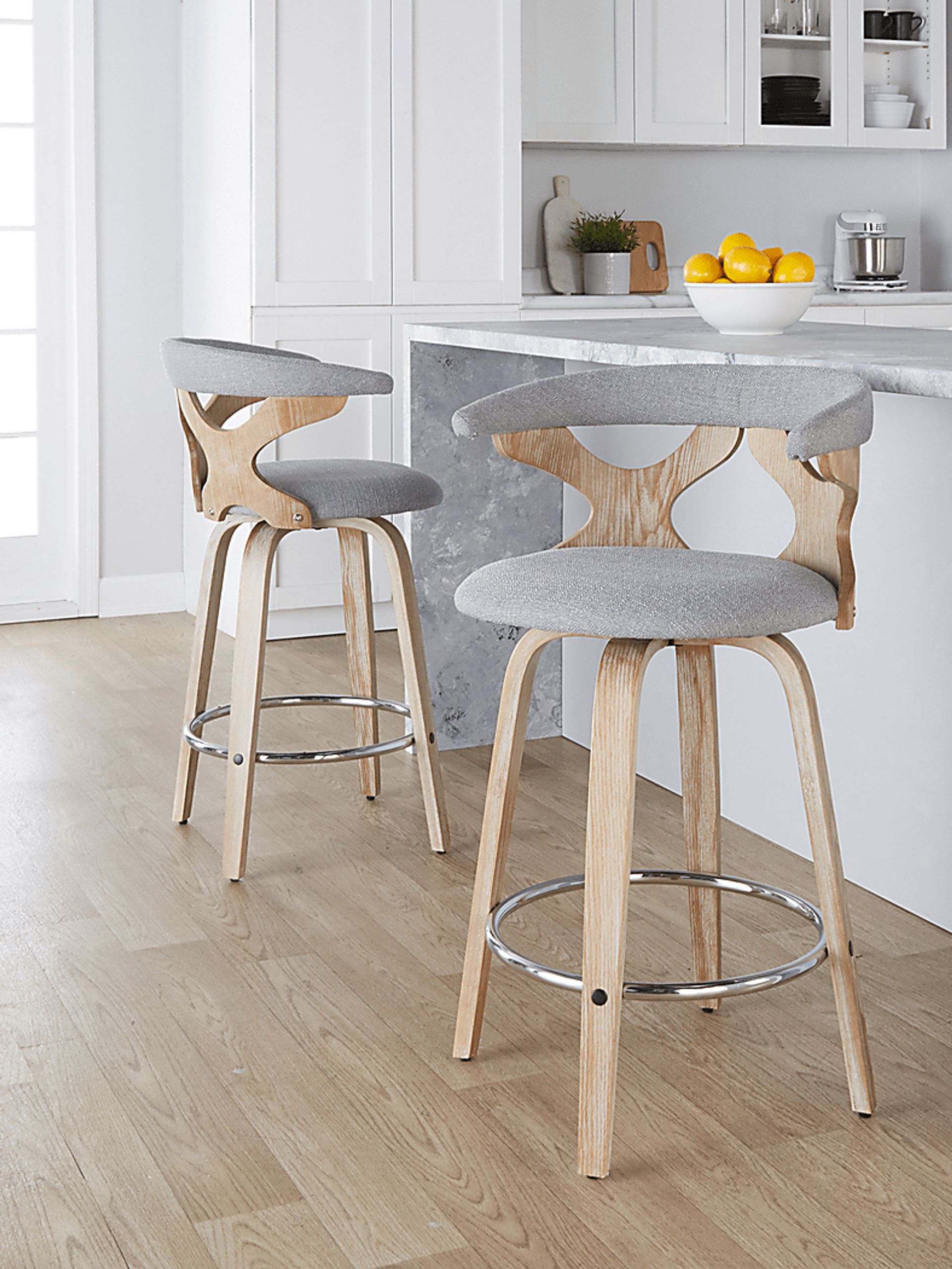 Wyndmoor II Gray Swivel Counter Height Stool, Set of 2 - Image 5
