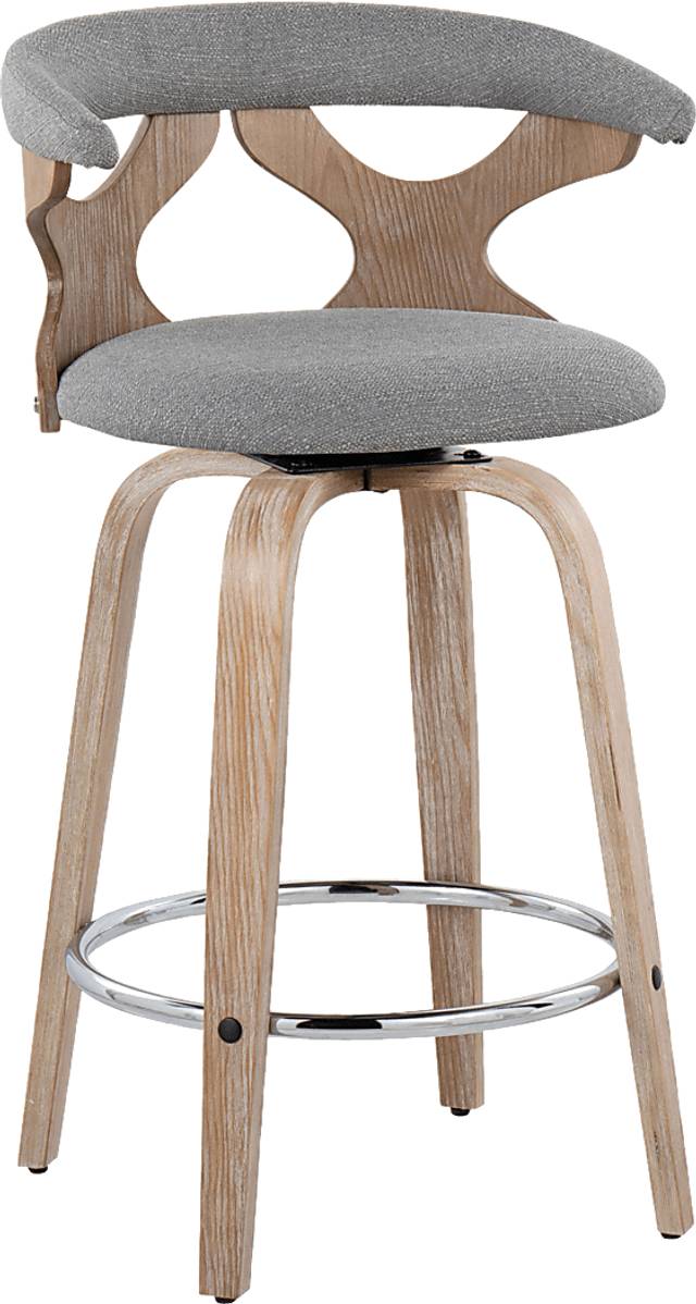 Wyndmoor II Gray Swivel Counter Height Stool, Set of 2 - Thumbnail - Image 6