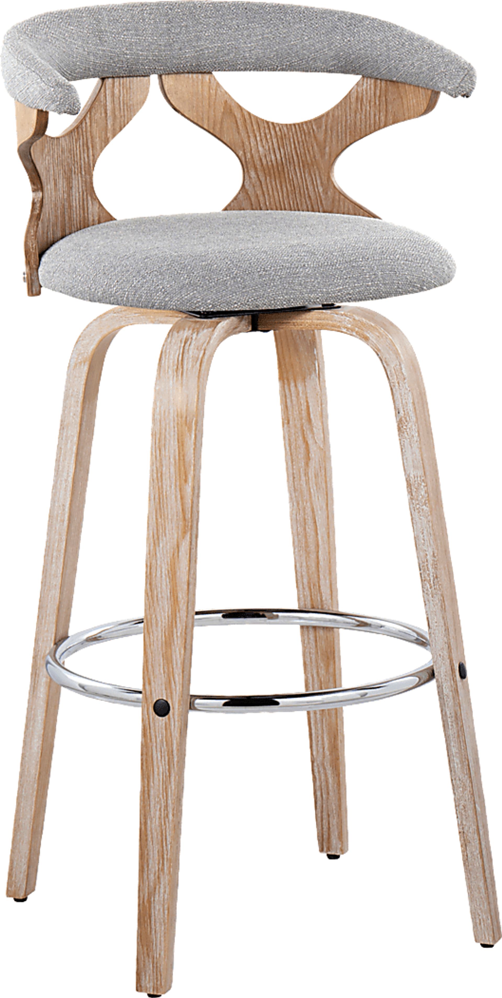 Wyndmoor II Light Gray Swivel Barstool, Set of 2 - Image 6
