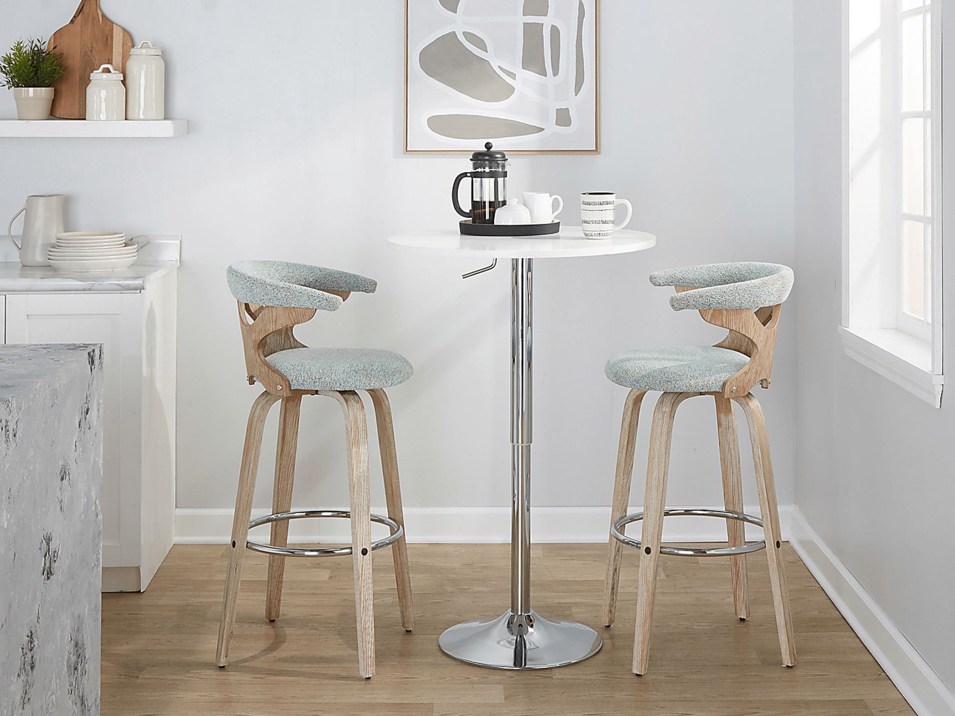 Wyndmoor II Seafoam Swivel Barstool, Set of 2 - Image 2