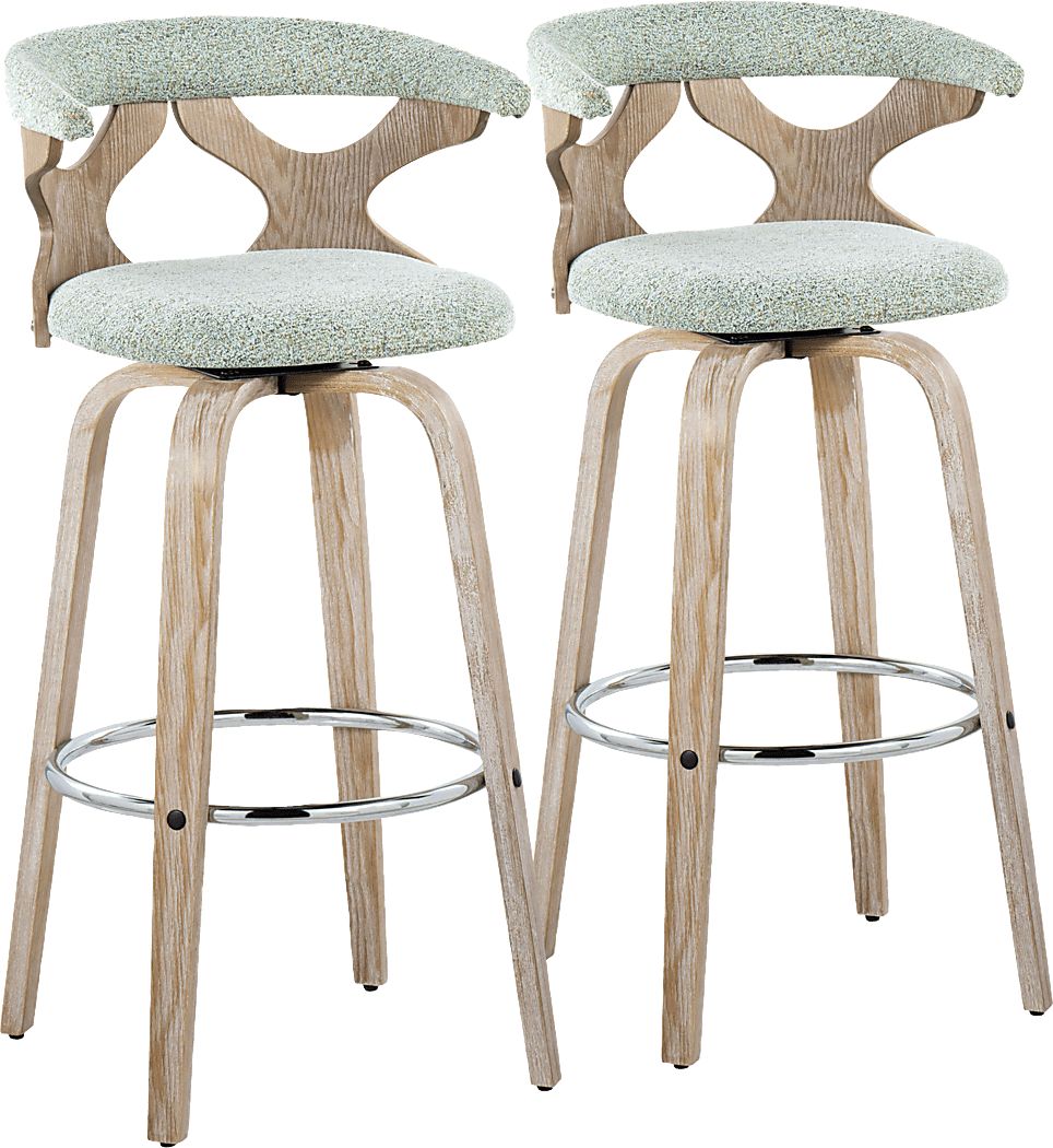 Wyndmoor II Seafoam Swivel Barstool, Set of 2