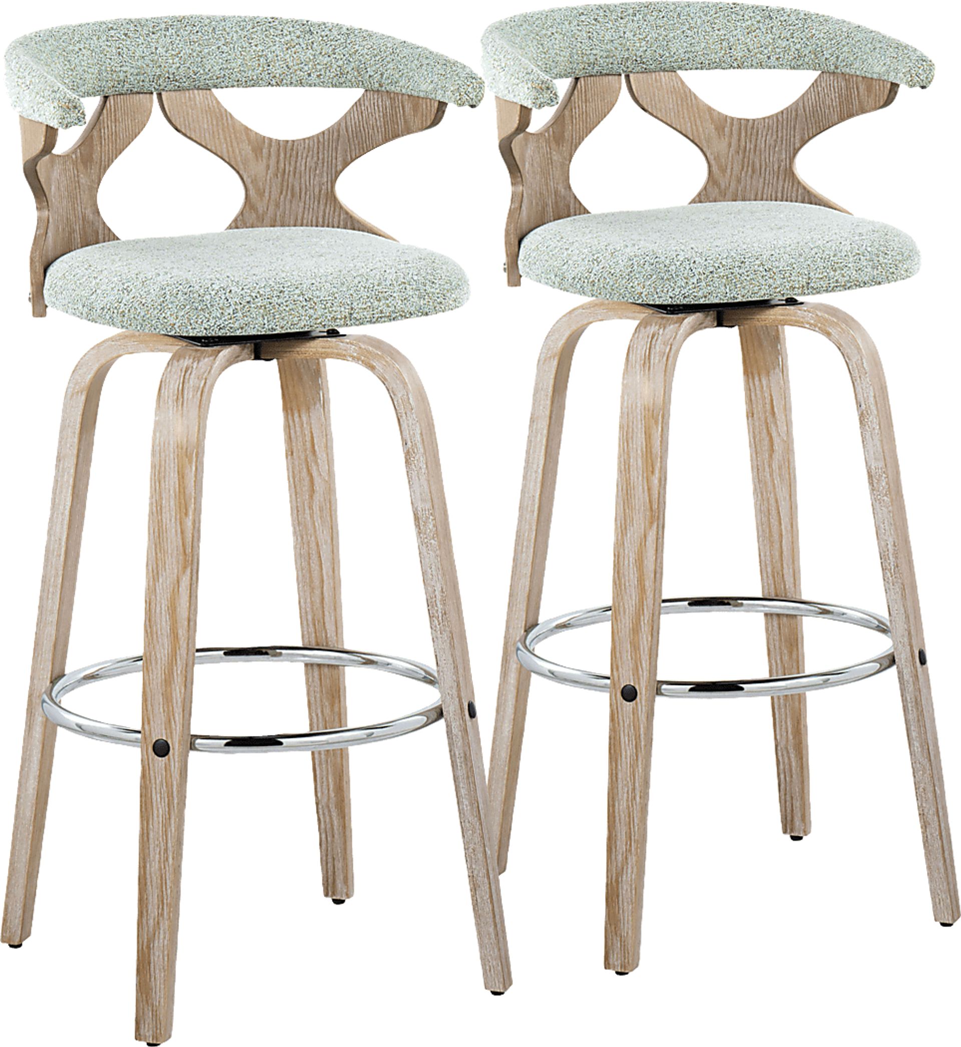 Wyndmoor II Seafoam Swivel Barstool, Set of 2 - Image 1