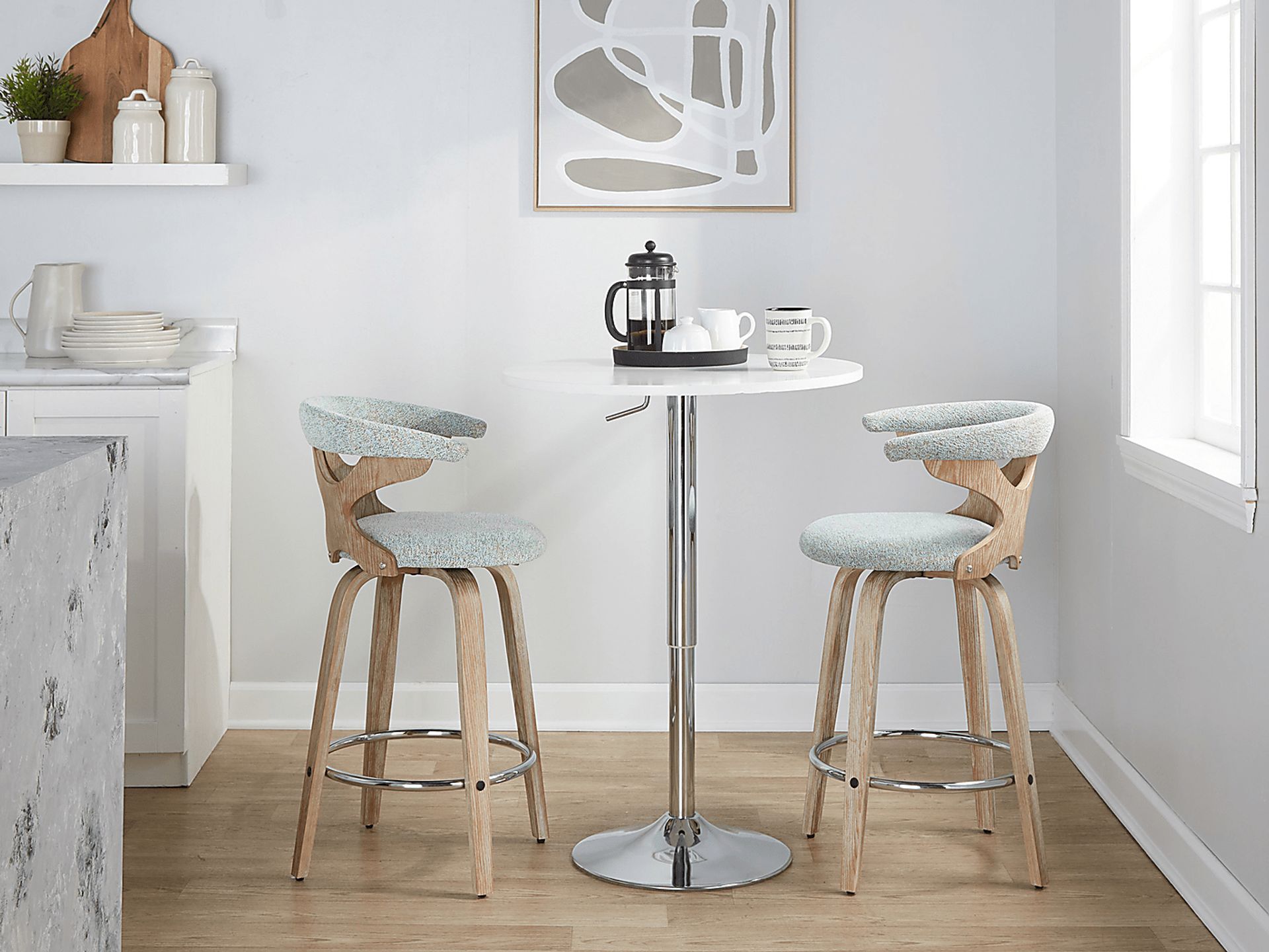 Wyndmoor II Seafoam Swivel Counter Height Stool, Set of 2 - Image 2