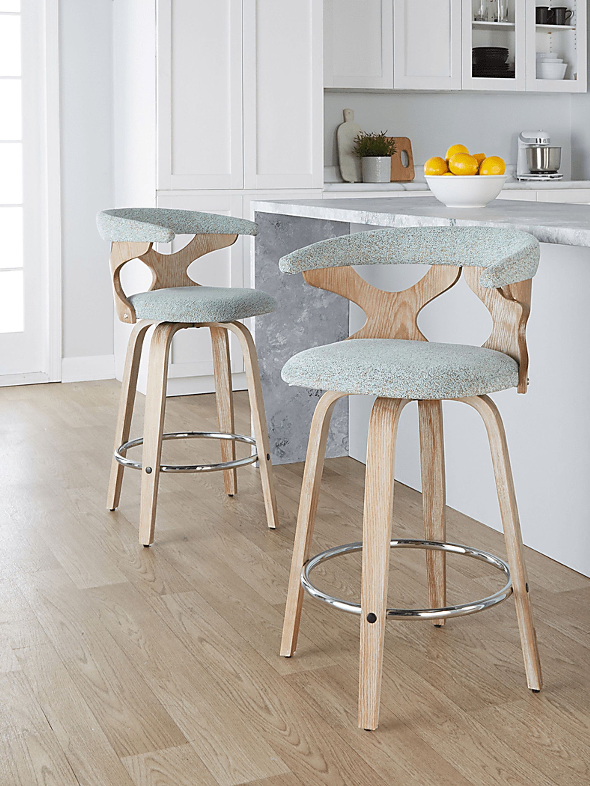 Wyndmoor II Seafoam Swivel Counter Height Stool, Set of 2 - Image 4