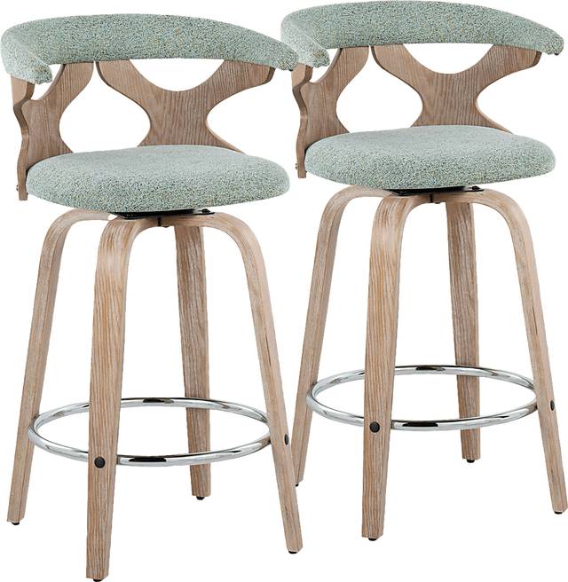 Wyndmoor II Seafoam Swivel Counter Height Stool, Set of 2 - Thumbnail - Image 1