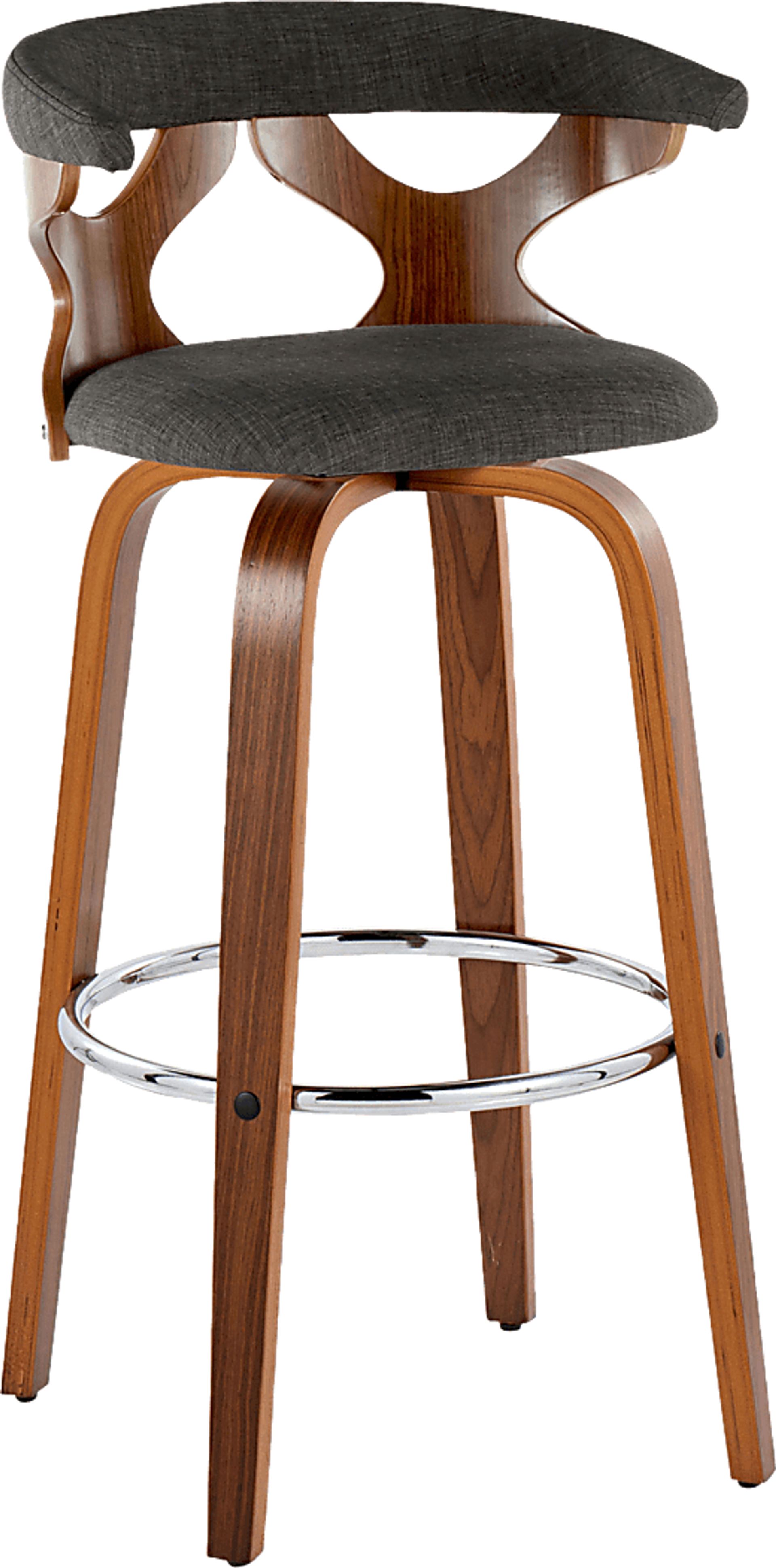 Wyndmoor III Charcoal Swivel Barstool, Set of 2 - Image 6