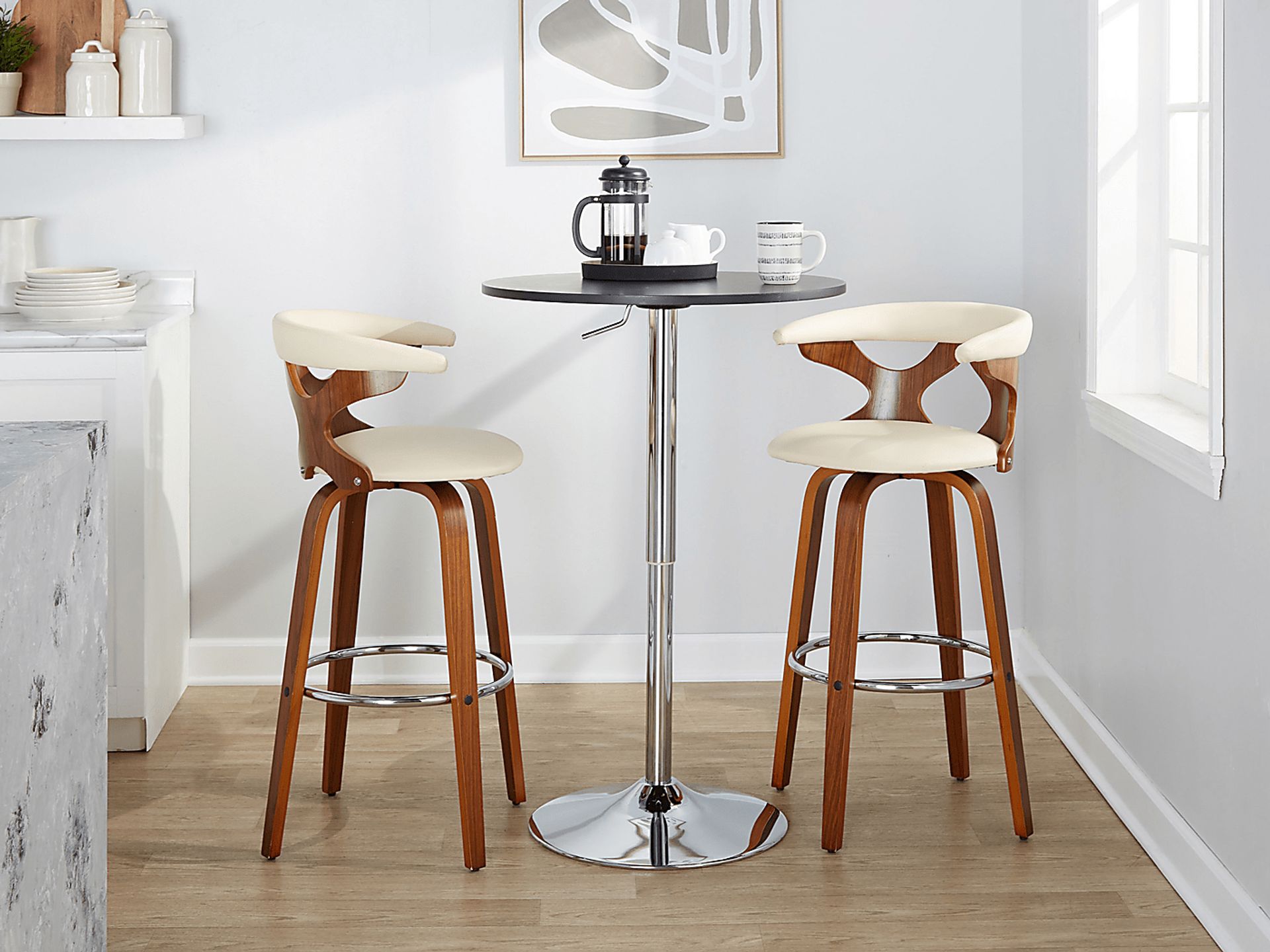 Wyndmoor III Cream Swivel Barstool, Set of 2 - Image 4