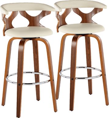 Wyndmoor III Cream Swivel Barstool, Set of 2