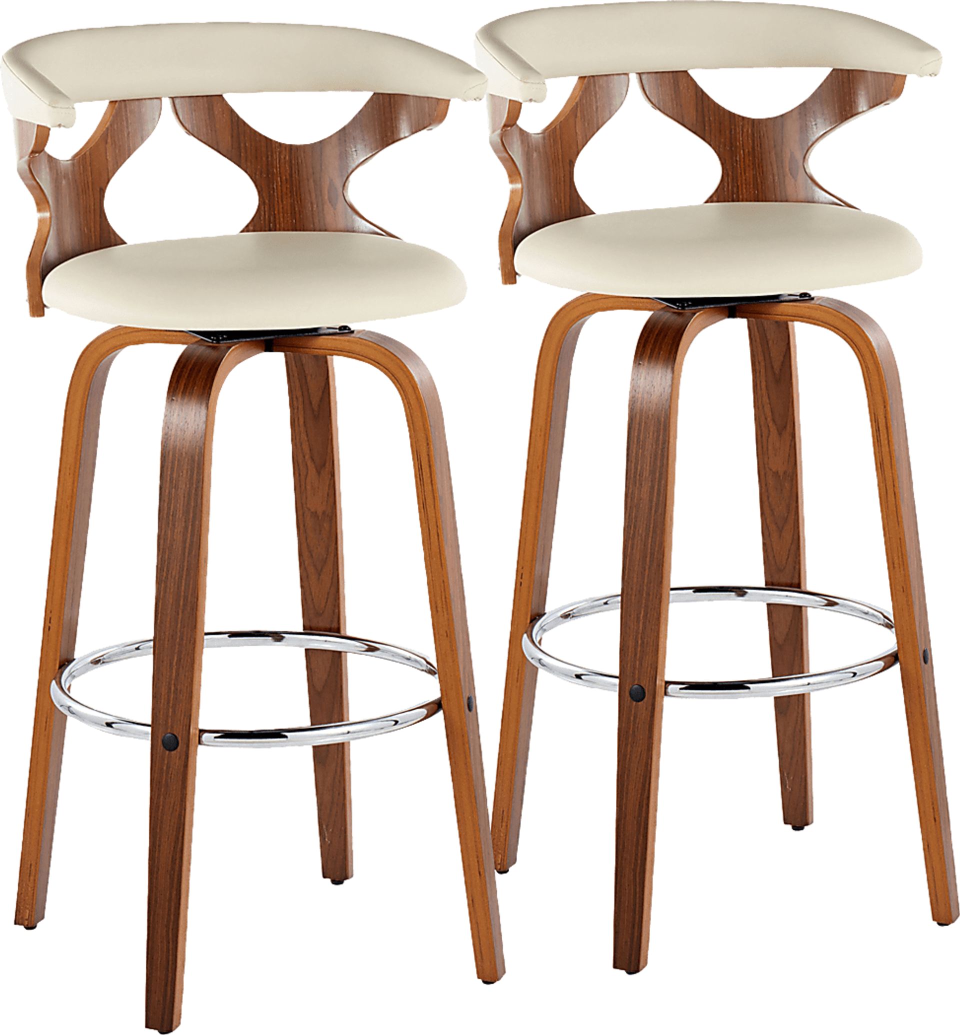 Wyndmoor III Cream Swivel Barstool, Set of 2 - Image 1