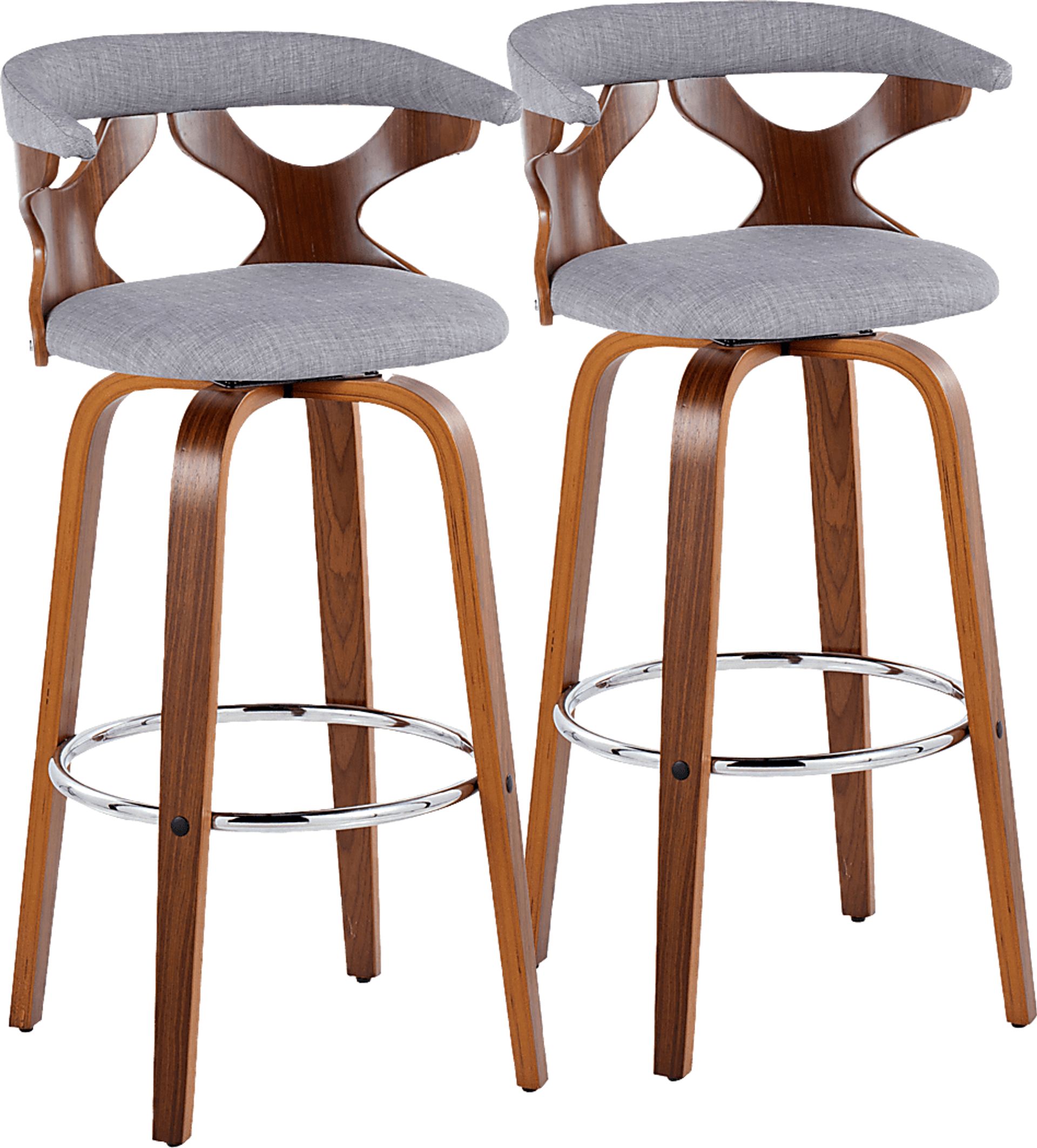 Wyndmoor III Light Gray Swivel Barstool, Set of 2 - Image 1