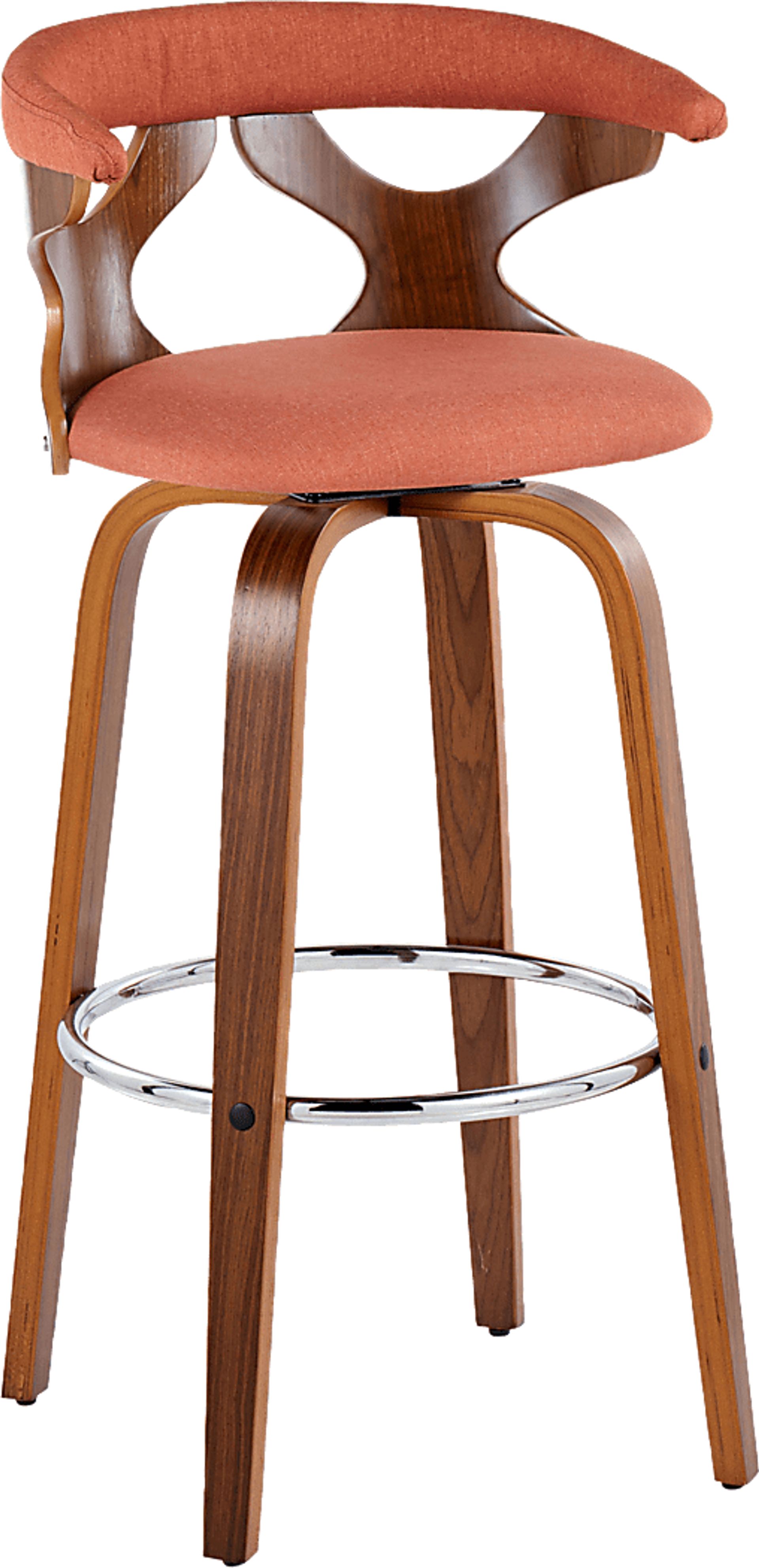 Wyndmoor III Orange Swivel Barstool, Set of 2 - Image 6