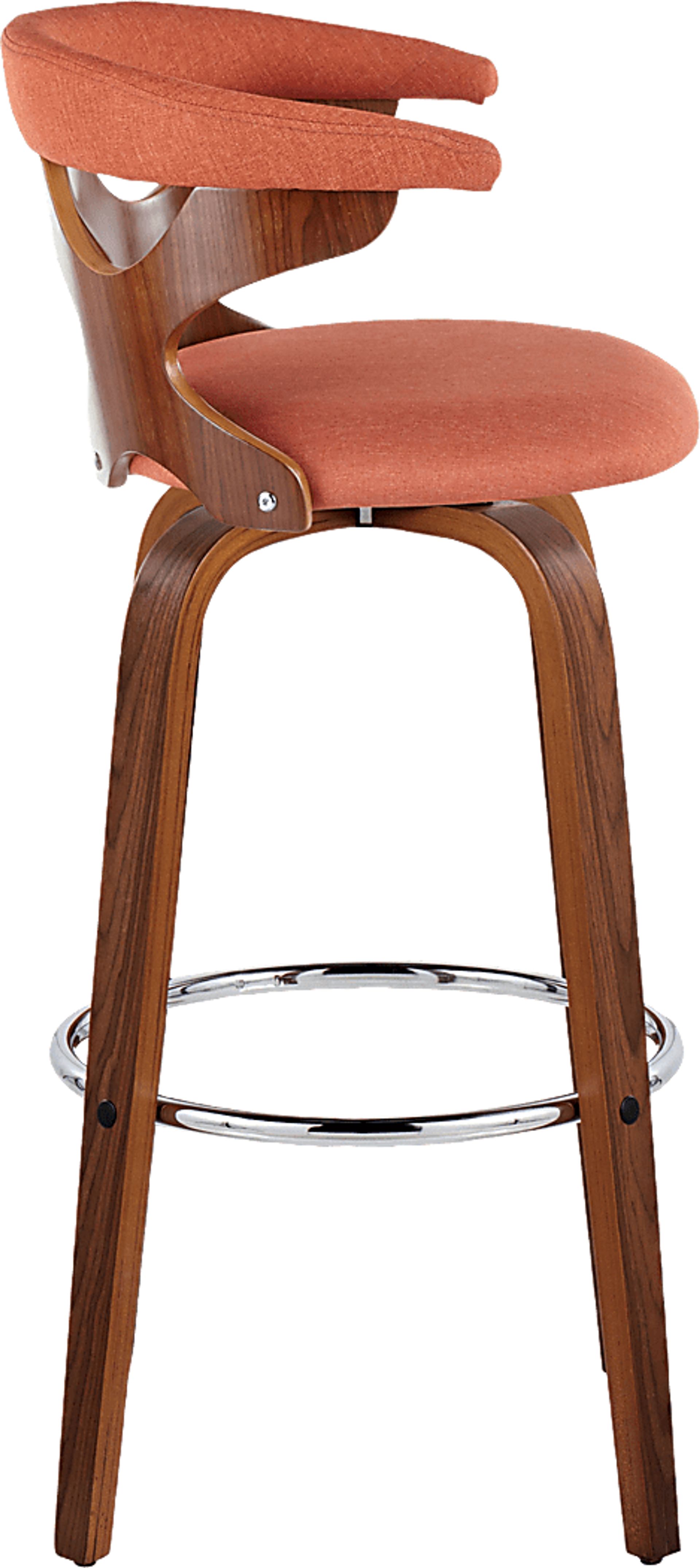 Wyndmoor III Orange Swivel Barstool, Set of 2 - Image 7