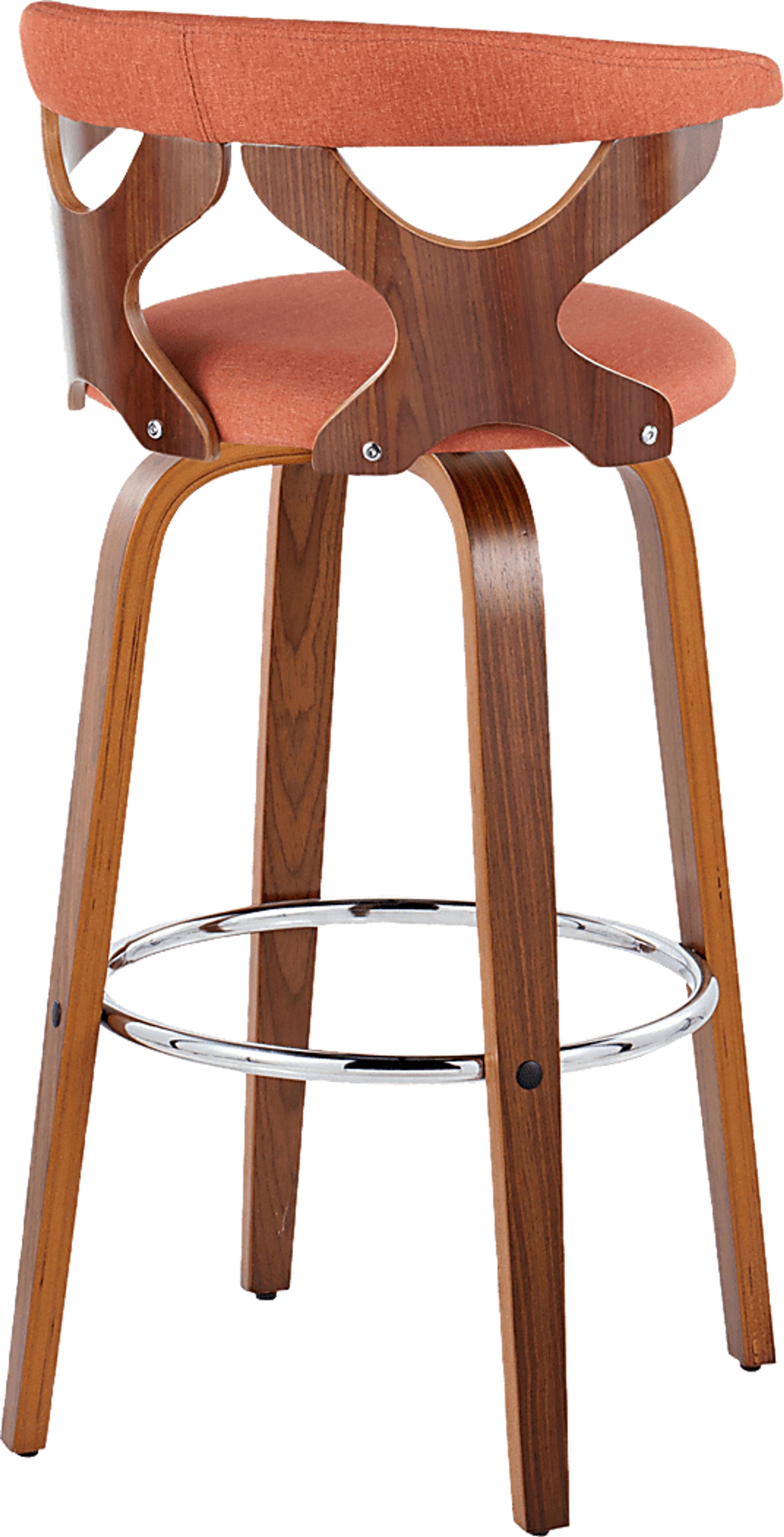 Wyndmoor III Orange Swivel Barstool, Set of 2 - Image 8