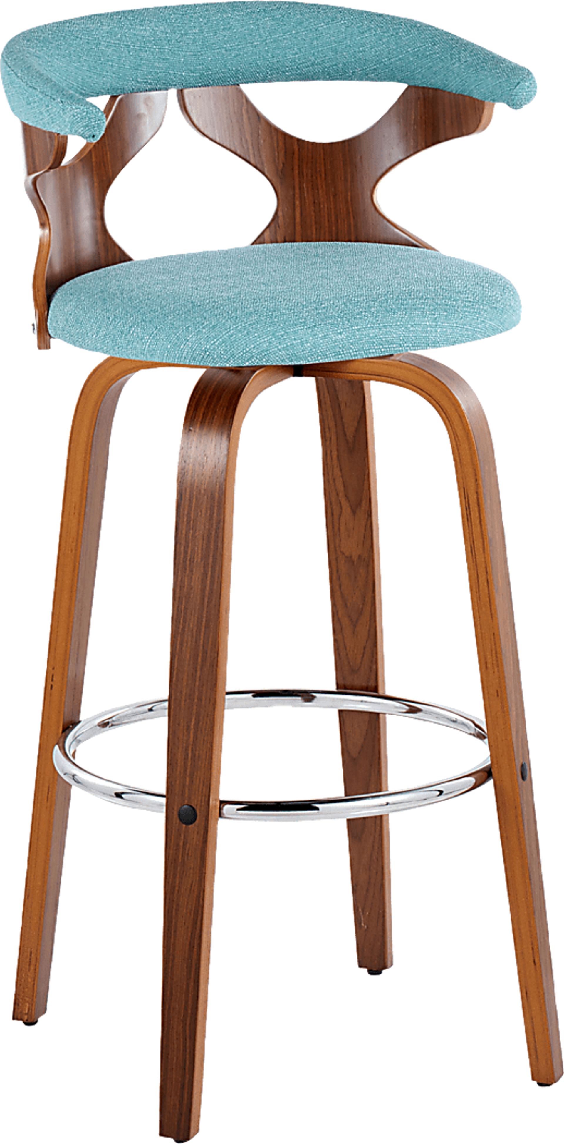 Wyndmoor III Teal Swivel Barstool, Set of 2 - Image 6
