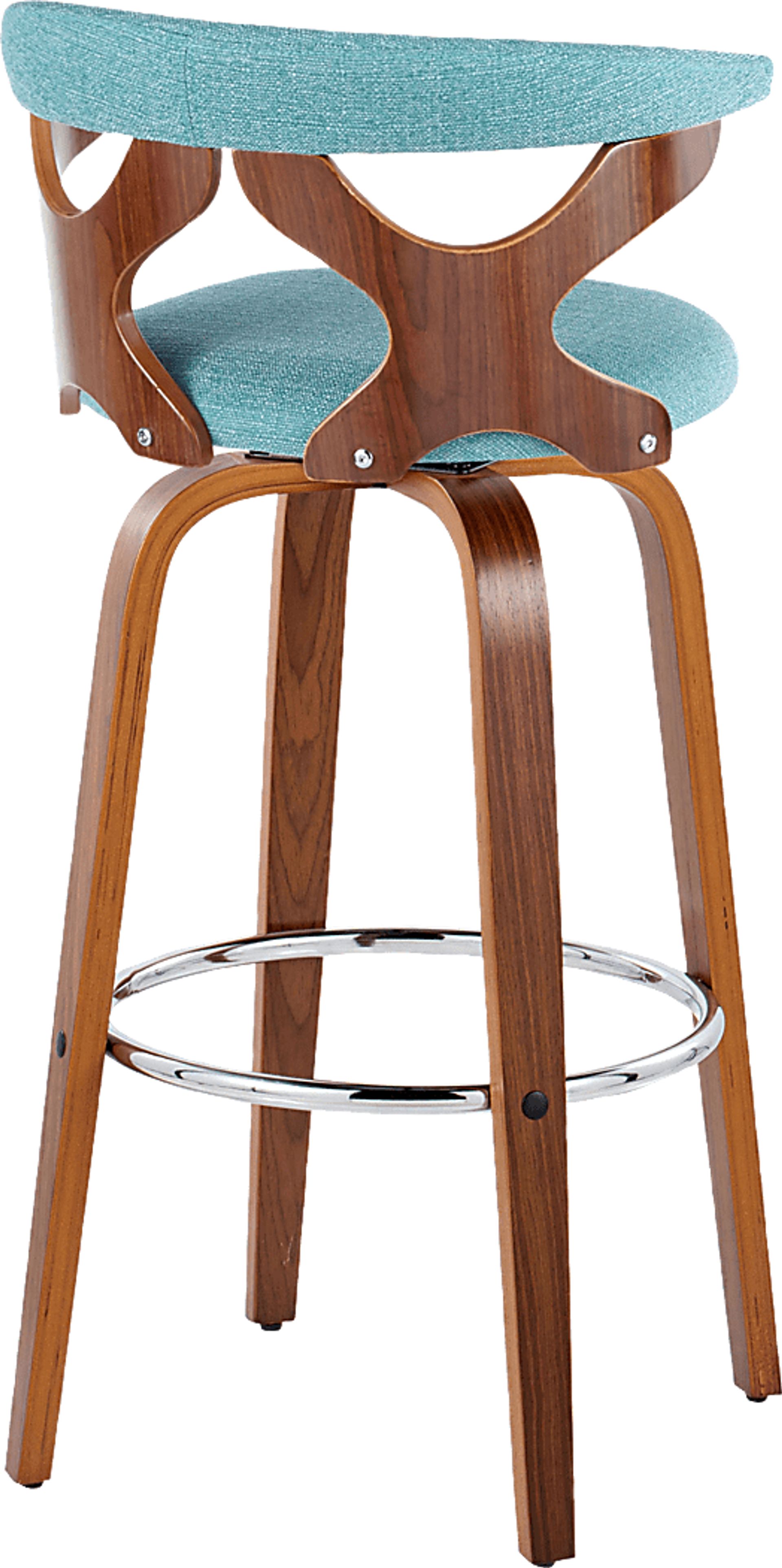 Wyndmoor III Teal Swivel Barstool, Set of 2 - Image 8