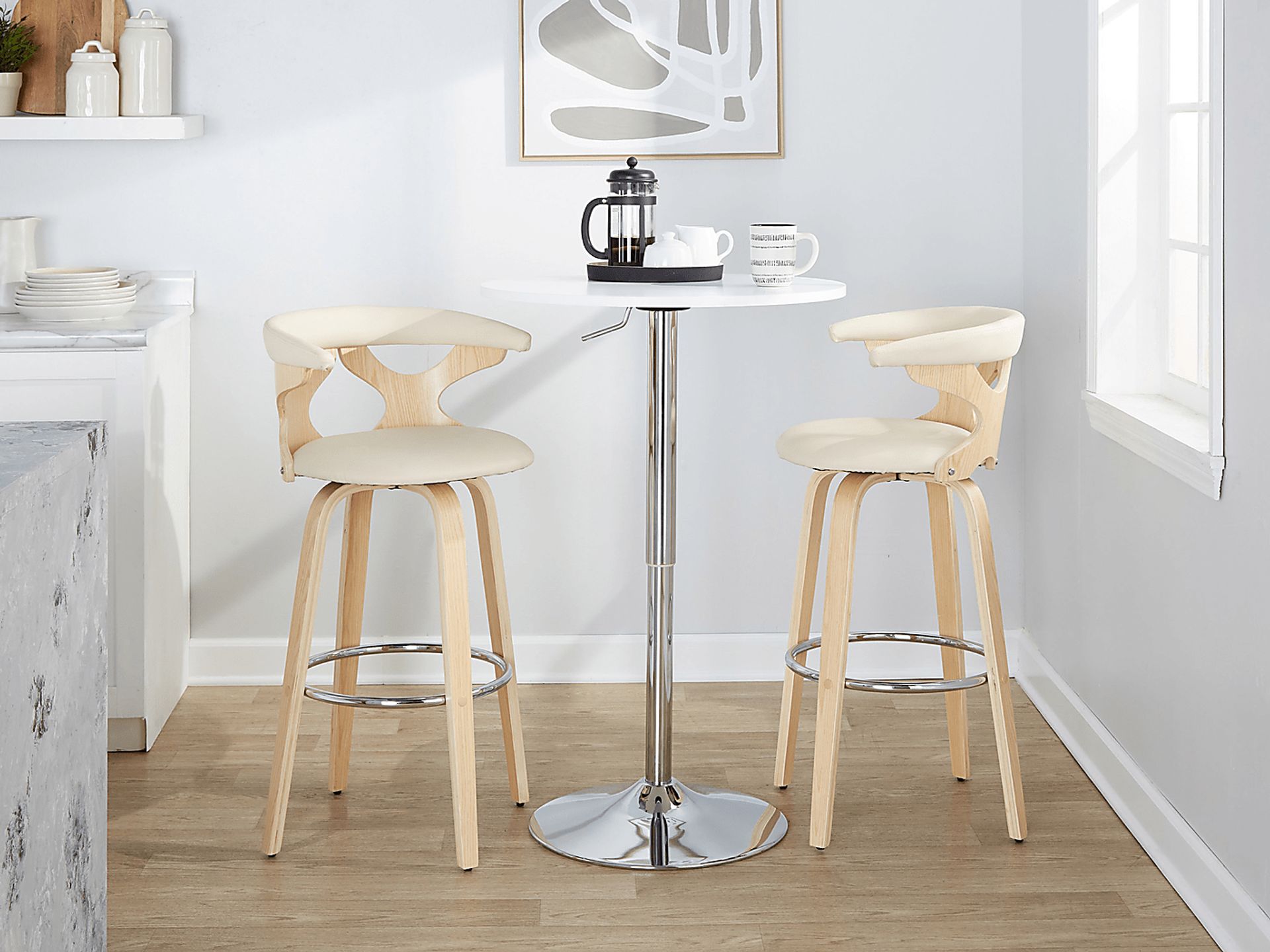 Wyndmoor IV Cream Swivel Barstool, Set of 2 - Image 5