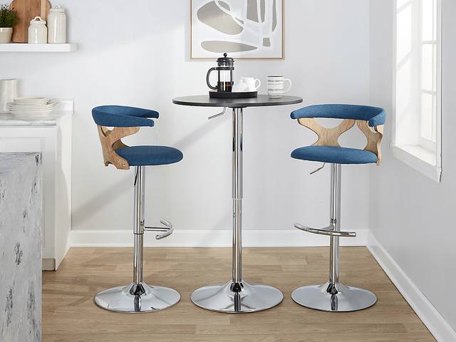 Wyndmoor IX Blue Adjustable Barstool, Set of 2 - Thumbnail - Image 3