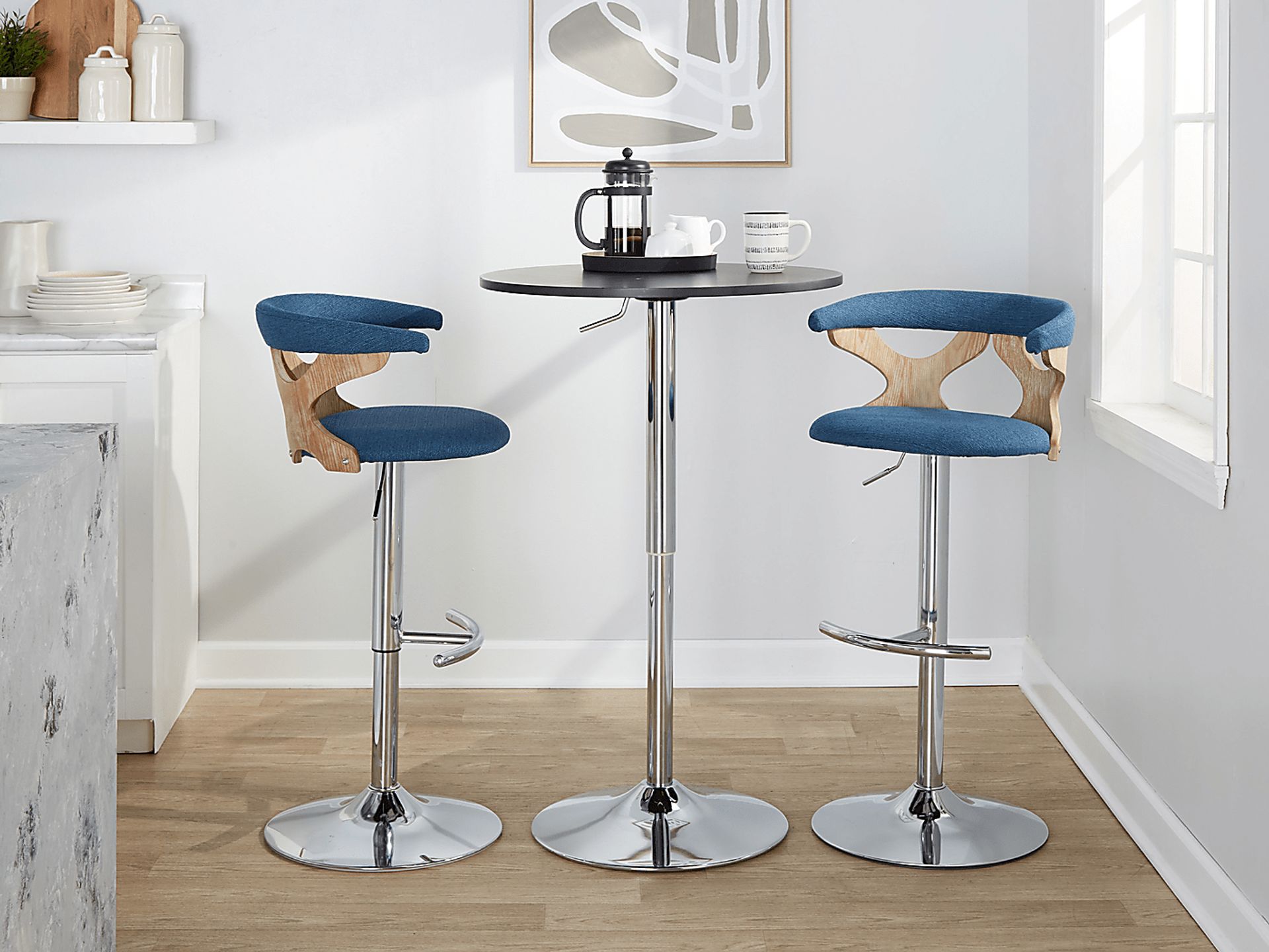 Wyndmoor IX Blue Adjustable Barstool, Set of 2 - Image 3